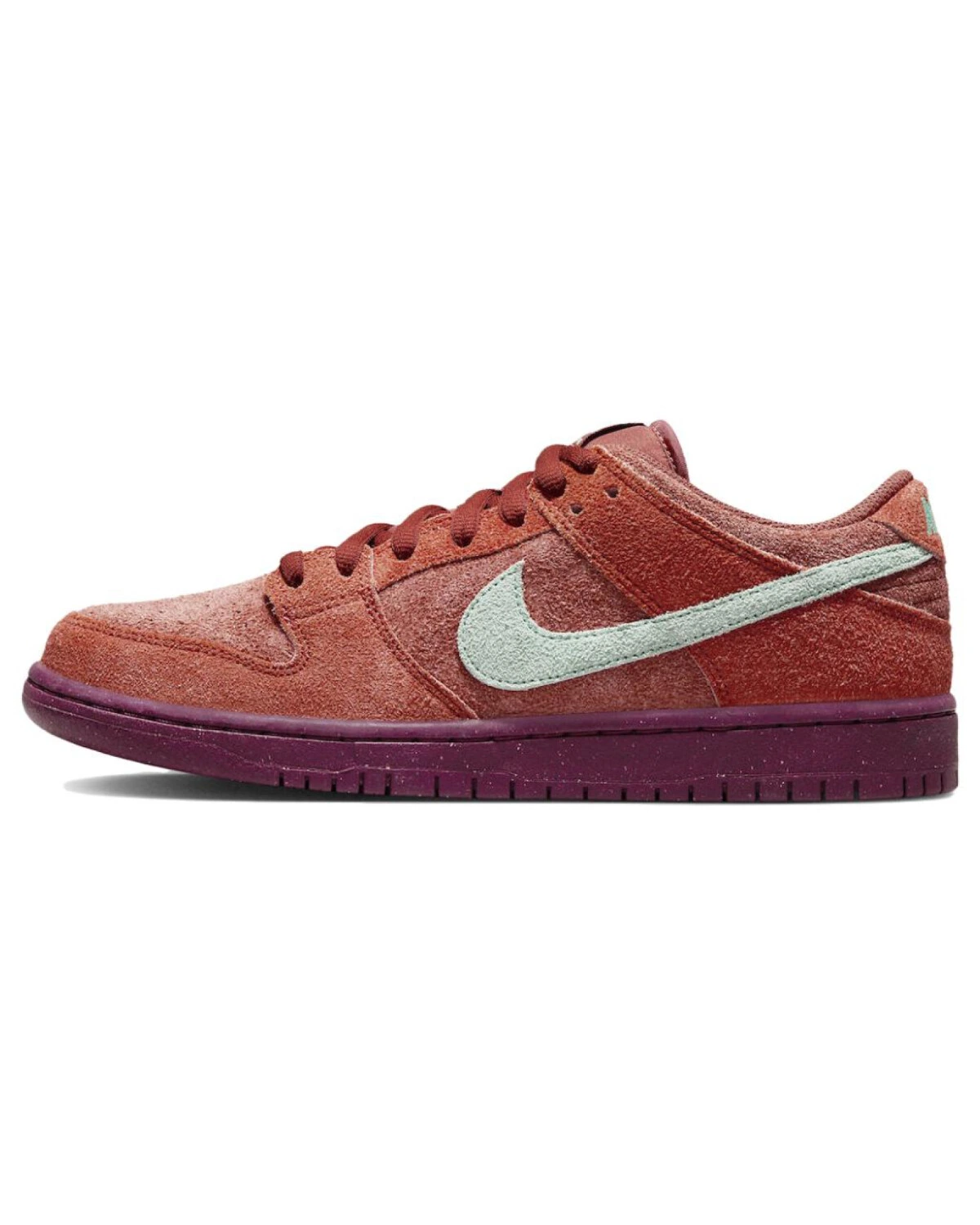 Nike Dunk SB кроссовки из замши красно-белые картинка