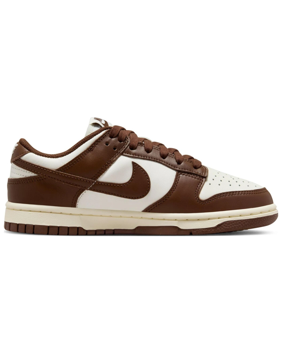 Nike Dunk женские кроссовки коричнево-белые на шнуровке картинка