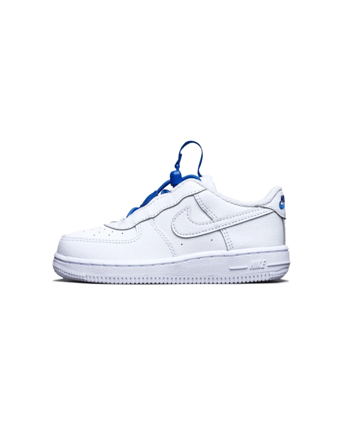 Nike Air Force 1 Toggle детские кроссовки бело-голубые на липучке картинка