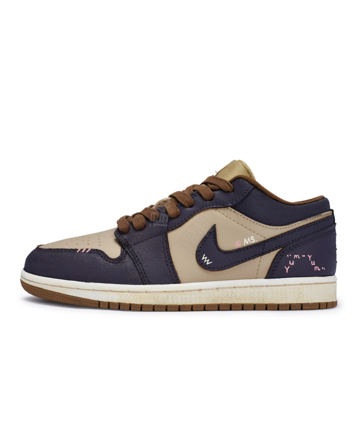 Jordan Air Jordan 1 женские кроссовки фиолетово-коричневые осенние картинка
