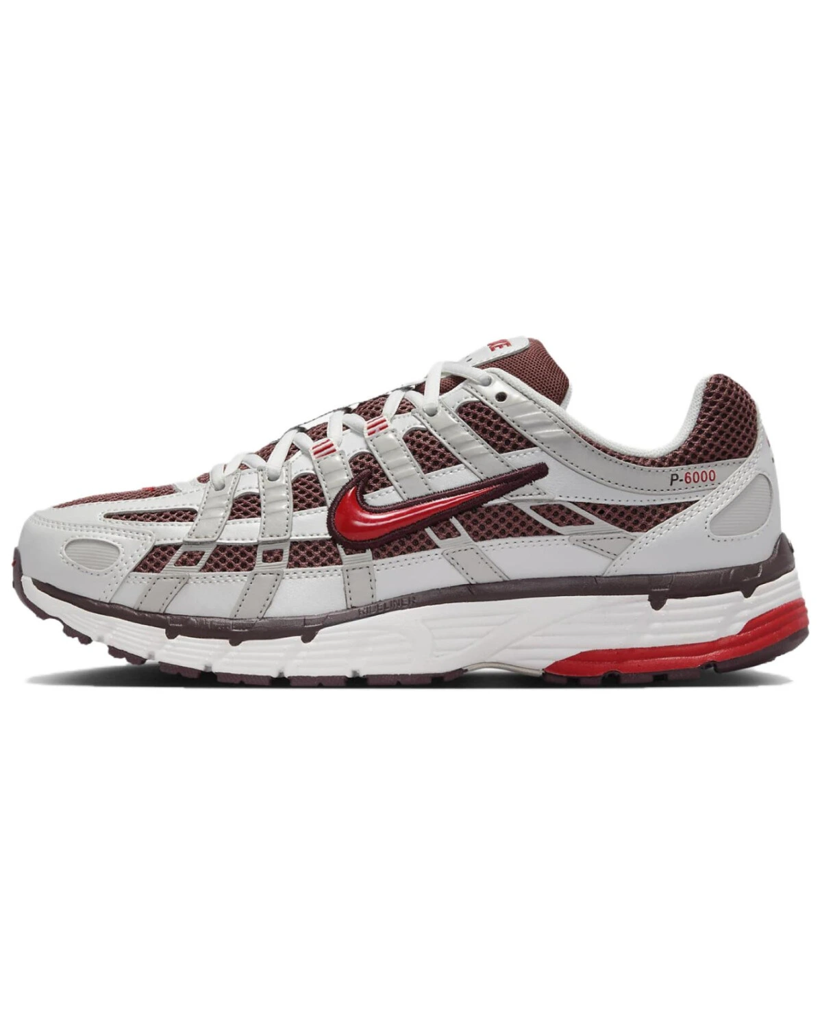Nike P-6000 женские кроссовки износостойкие бело-серебристые с красными акцентами картинка