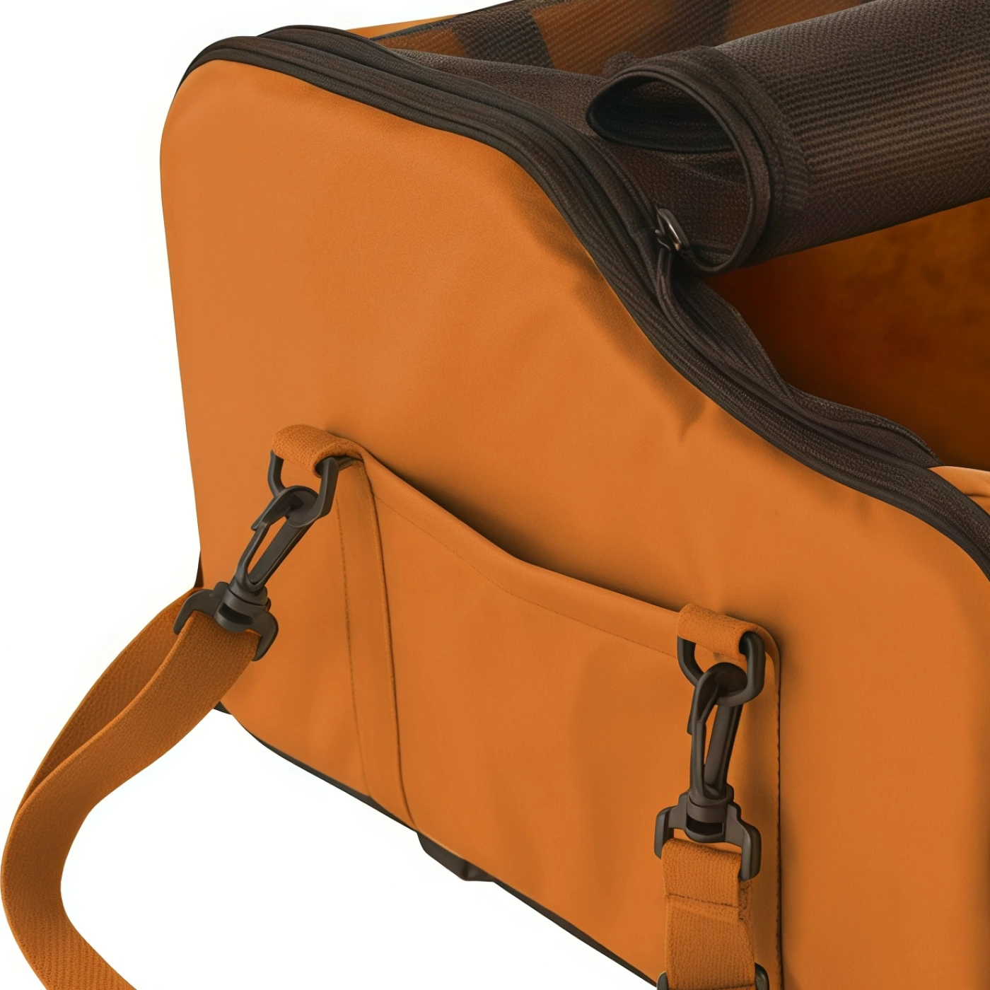 Мягкая переноска-сумка для питомцев, с сеткой и карманами (оранжевая) картинка