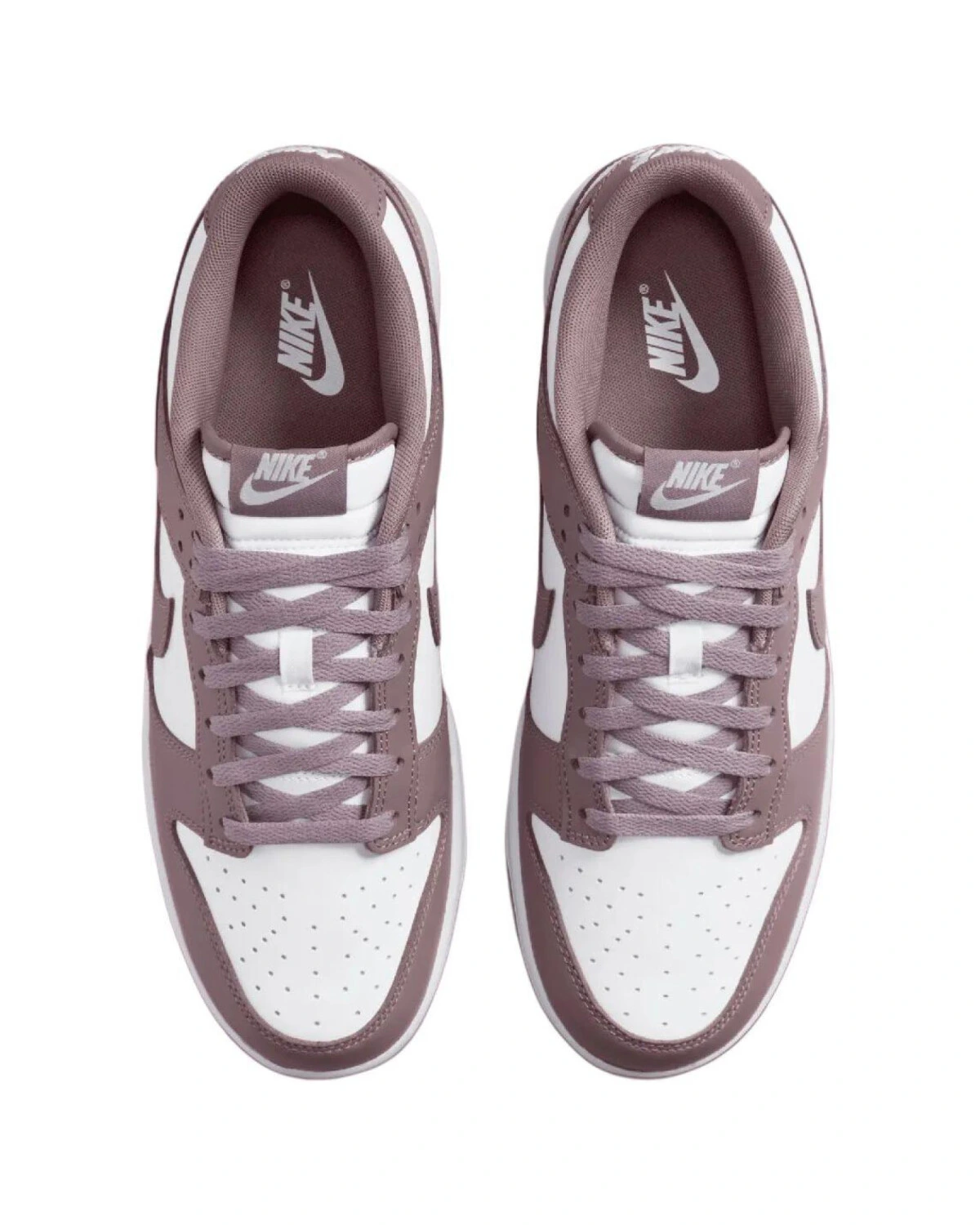 Nike Dunk унисекс кроссовки бело-фиолетовые кожаные картинка