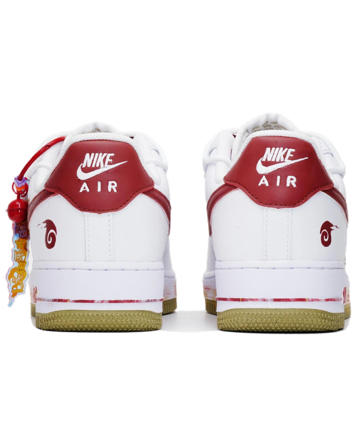 Nike Air Force 1 унисекс кроссовки мягкие стильные белые с красным картинка