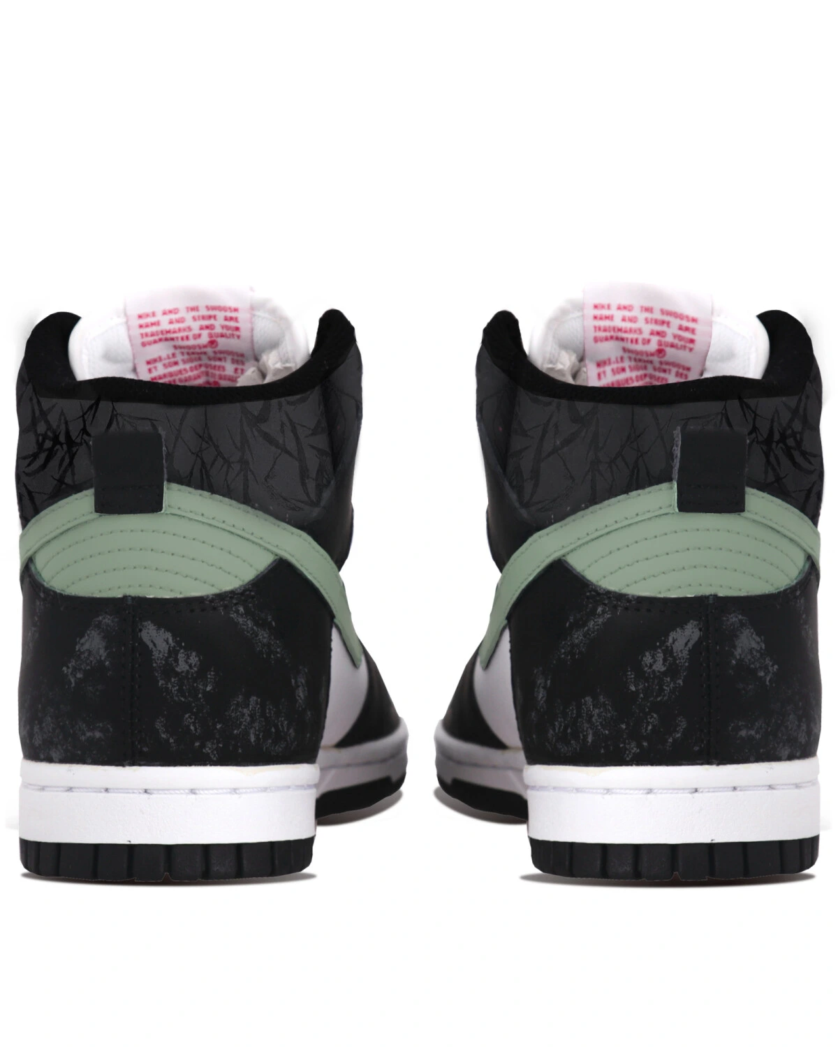 Nike Dunk High мужские и женские кроссовки черно-зеленые картинка