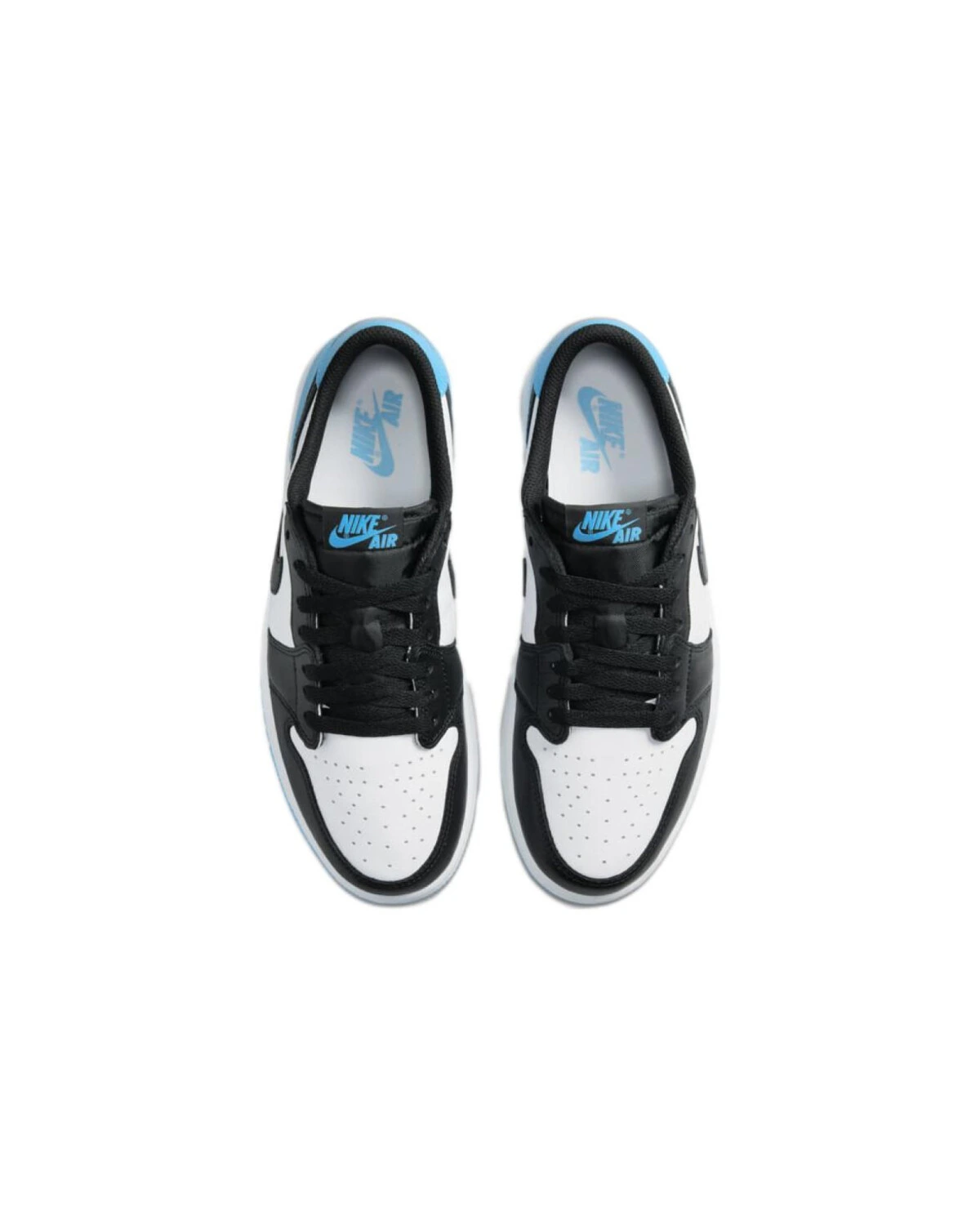 Jordan Air Jordan 1 OG "Black Blue Toe" женские кроссовки кожаные черно-бело-синие картинка