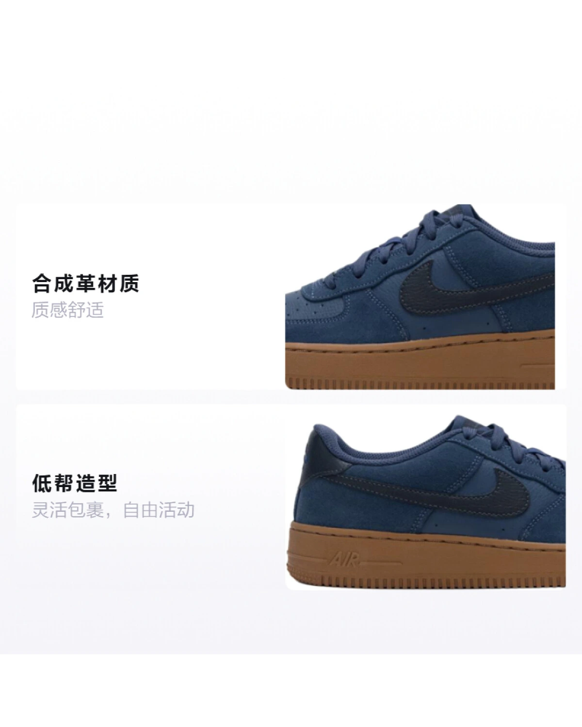 Nike Air Force 1 LV8 2 детские кроссовки синие комфортные легкие картинка