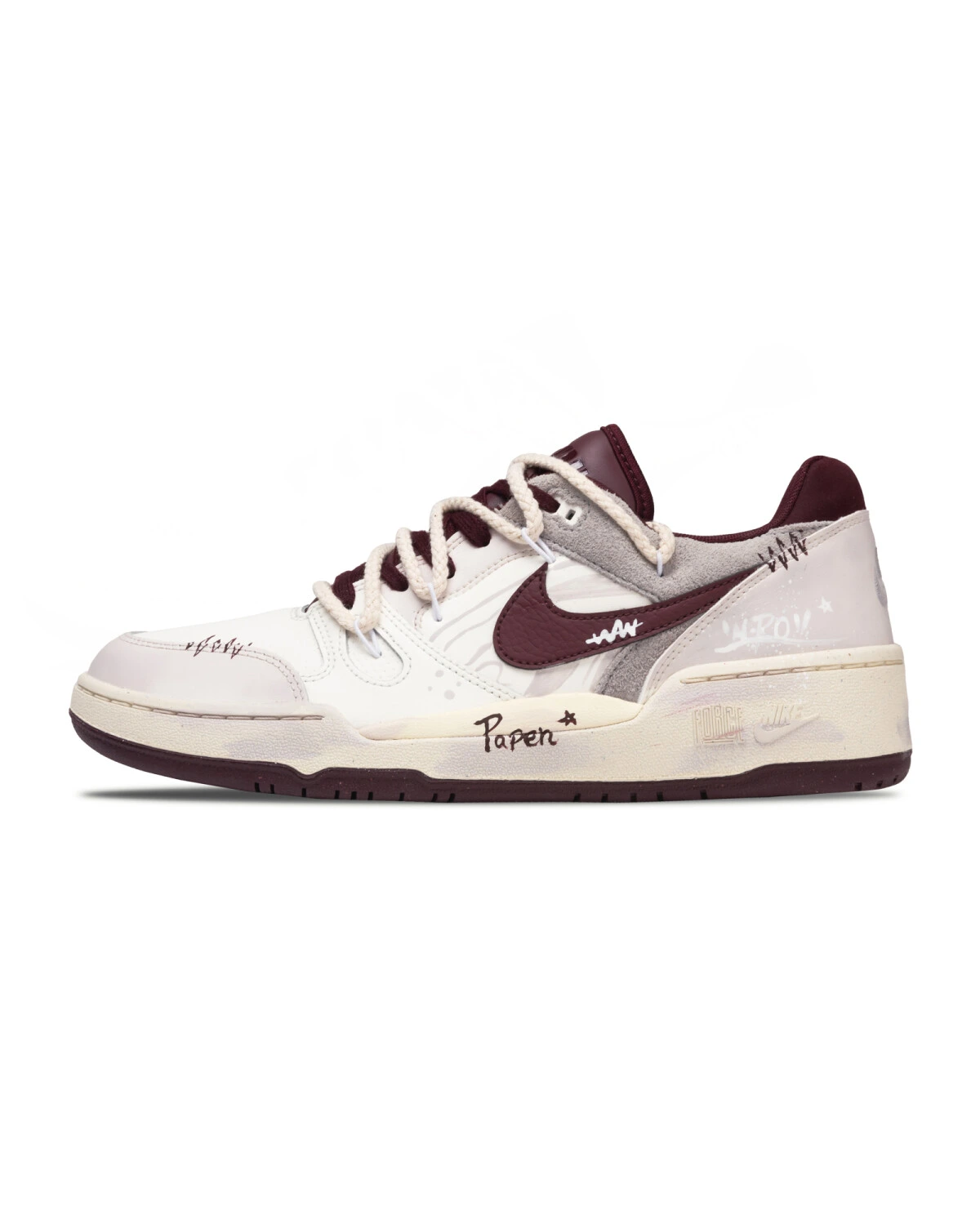 Nike Full Force мужские кроссовки из кожи и замши красные картинка