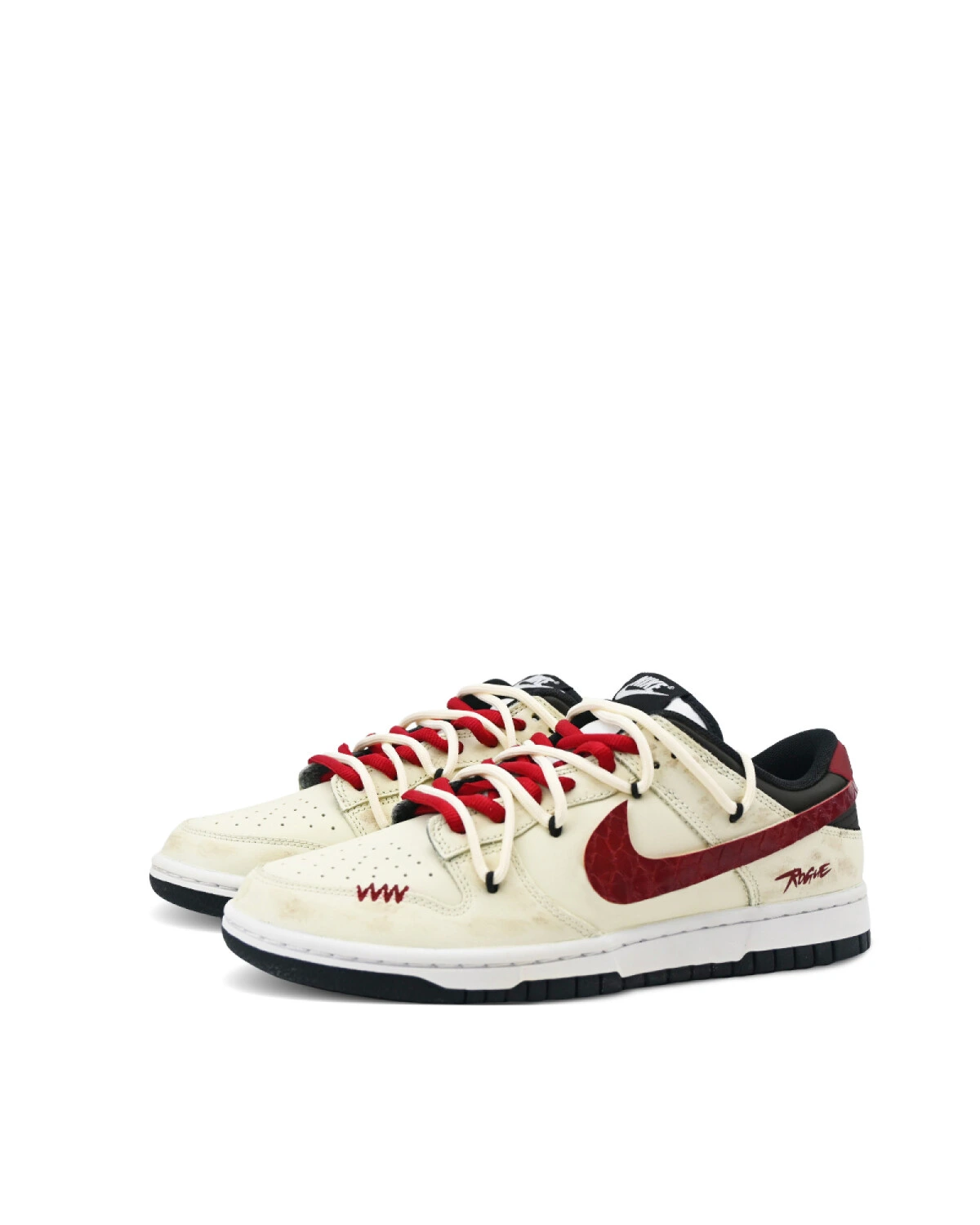 Nike Dunk Low Retro unisex кроссовки с змеиной текстурой бежевые картинка