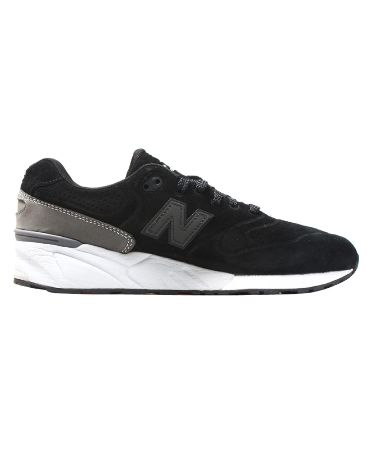 New Balance NB 999 унисекс кроссовки для бега из замши чёрно-белые картинка