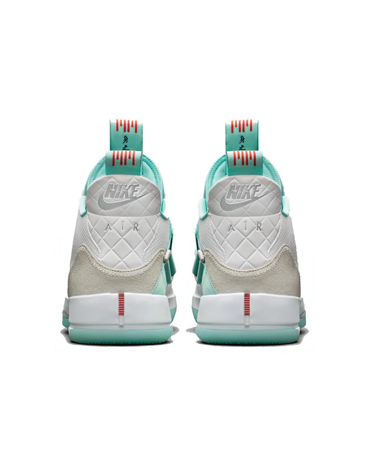 Jordan Air 33 спортивные кроссовки белые с синими вставками картинка