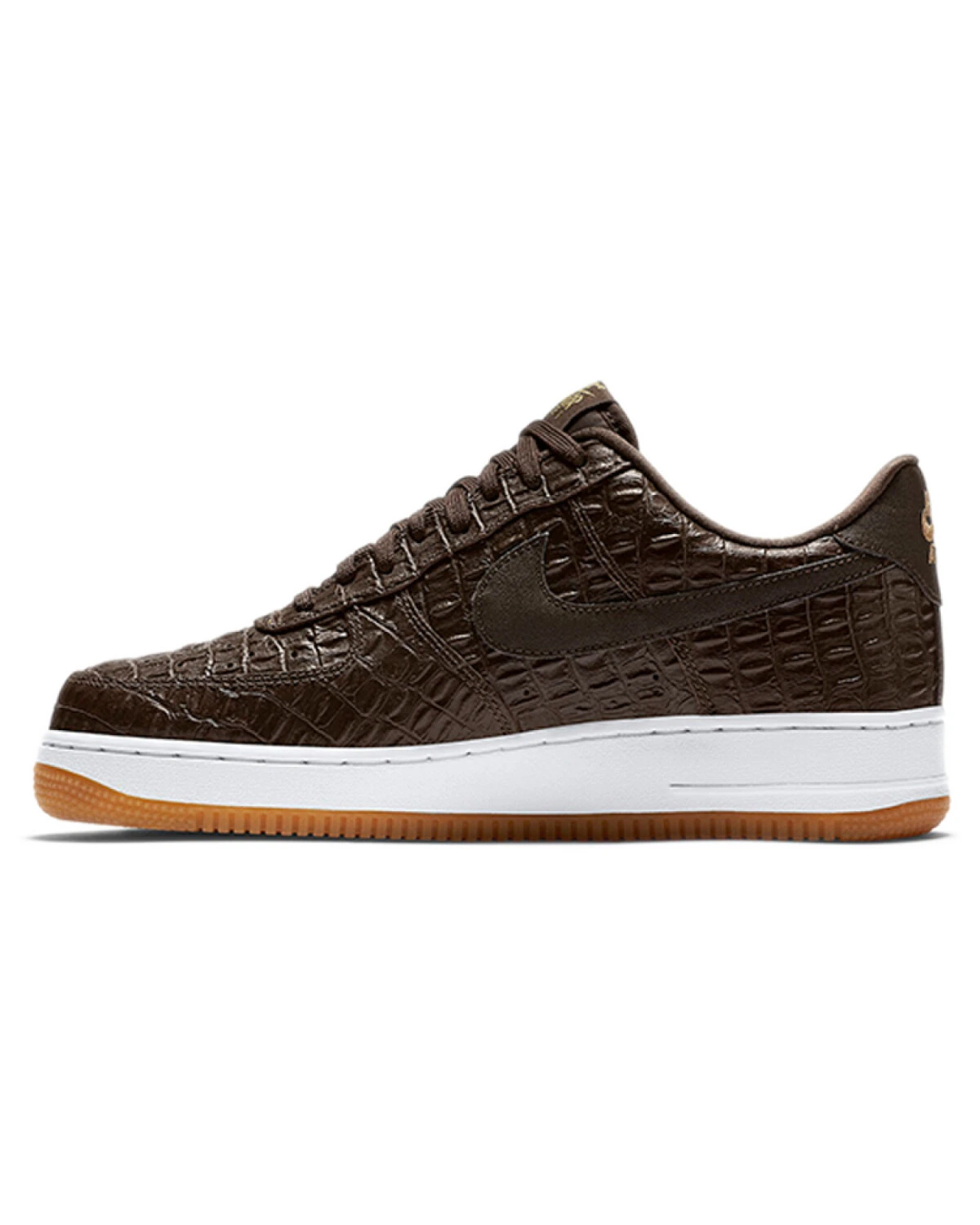 Nike Air Force 1 07 LV8 мужские кроссовки коричневые с кроко-принтом картинка