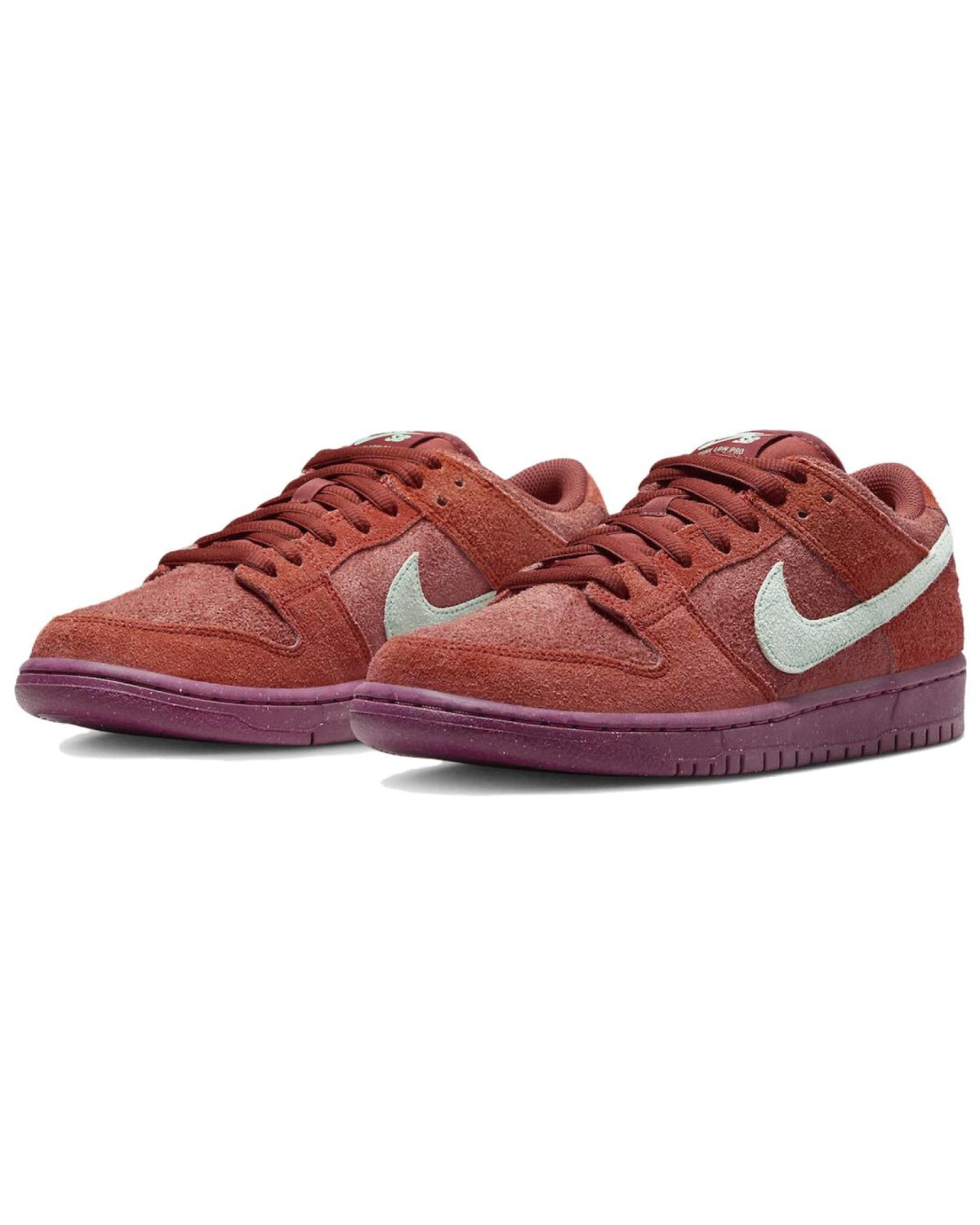 Nike Dunk SB кроссовки из замши красно-белые картинка