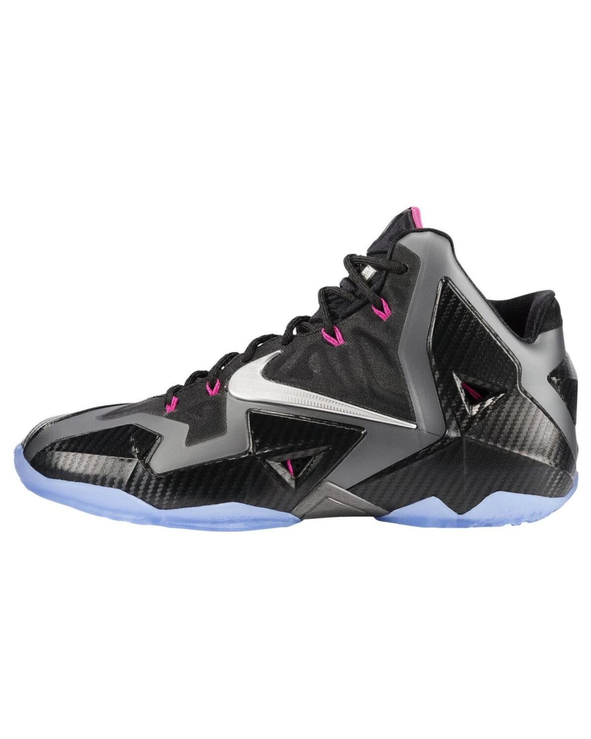 Nike Lebron 11 унисекс спортивные кроссовки высокие чёрные картинка