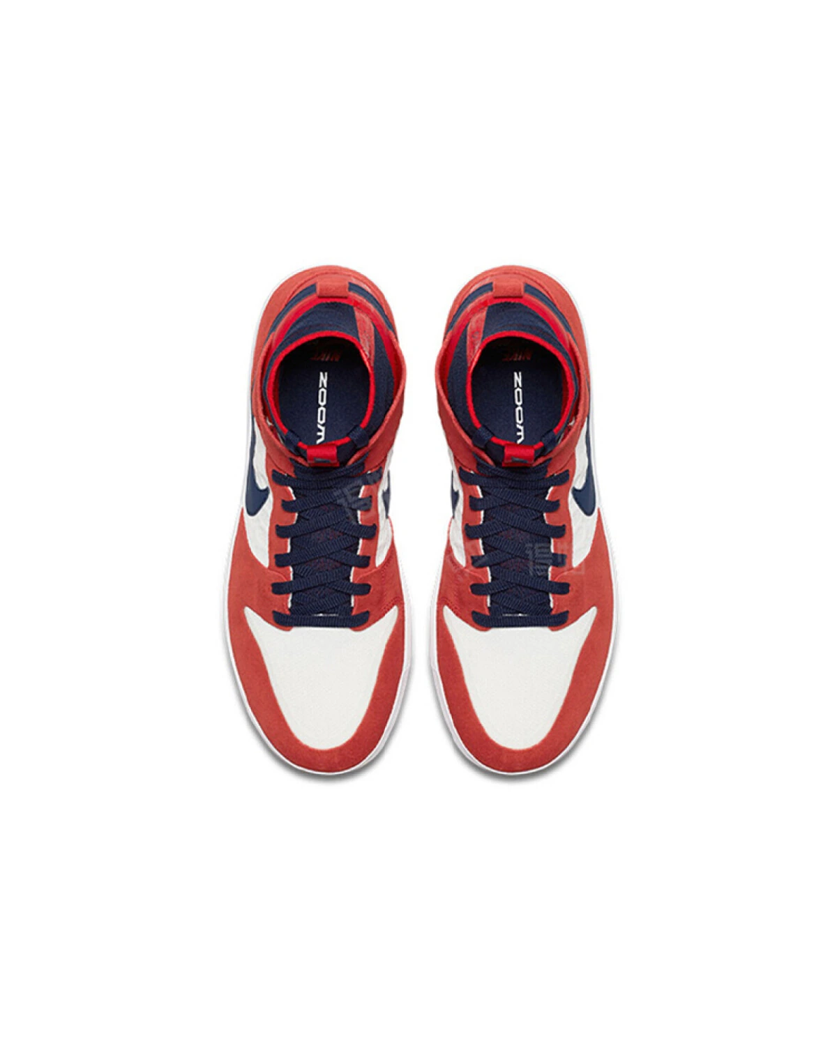 Nike Dunk SB Zoom Elite Unisex высокие кроссовки бело-красные с шнуровкой картинка