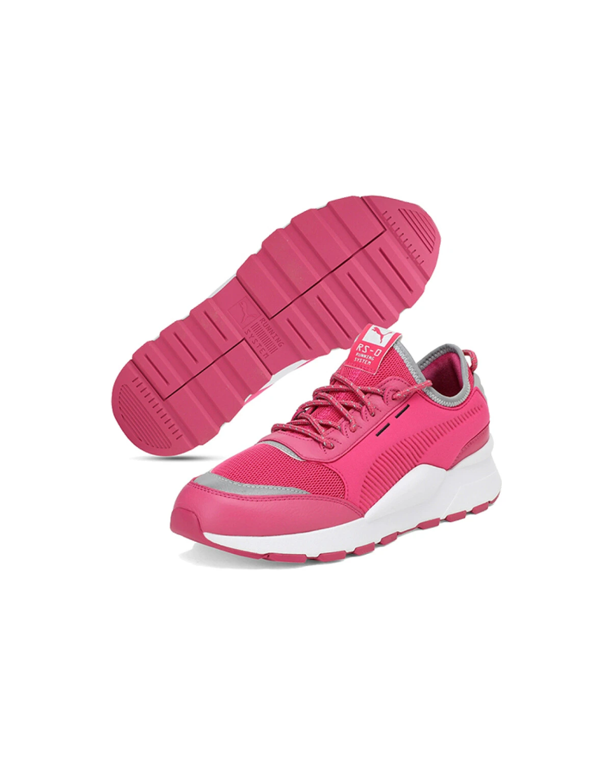 PUMA RS 0 женские кроссовки розово-белые с амортизацией и текстильным верхом картинка
