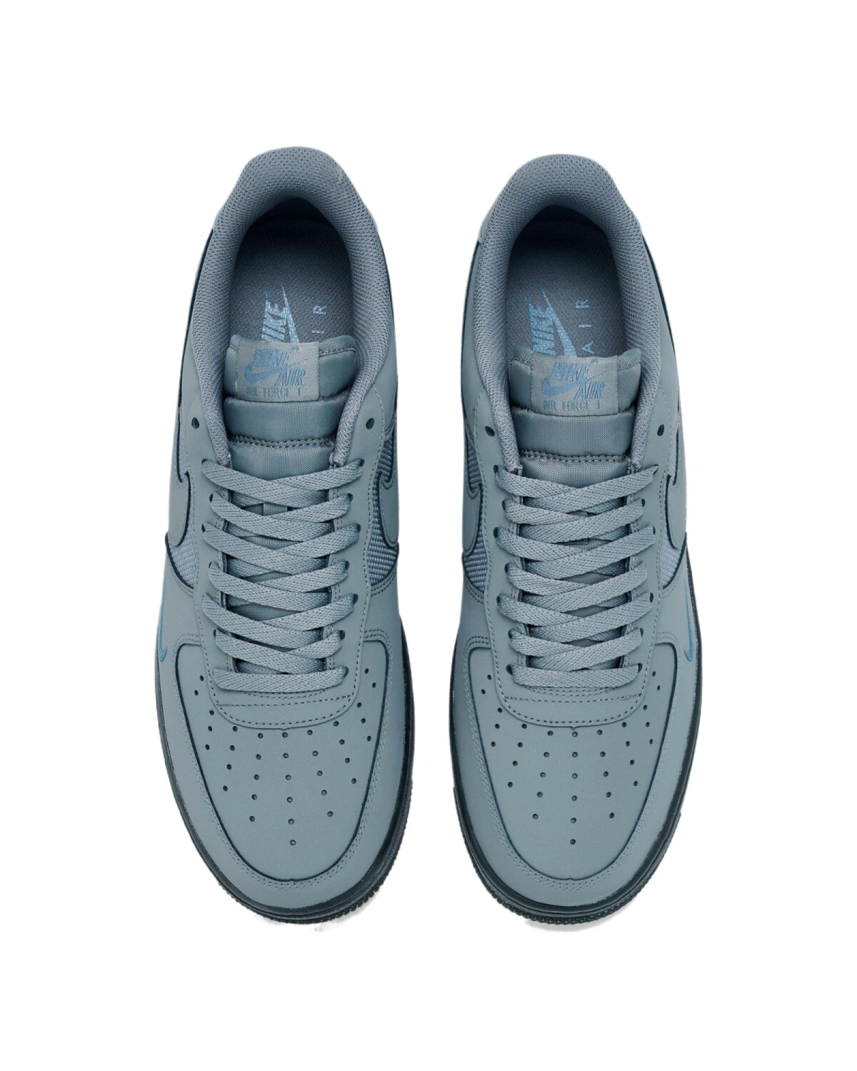 Nike Air Force 1 07 LV8 мужские кеды серо-голубые с шнуровкой картинка