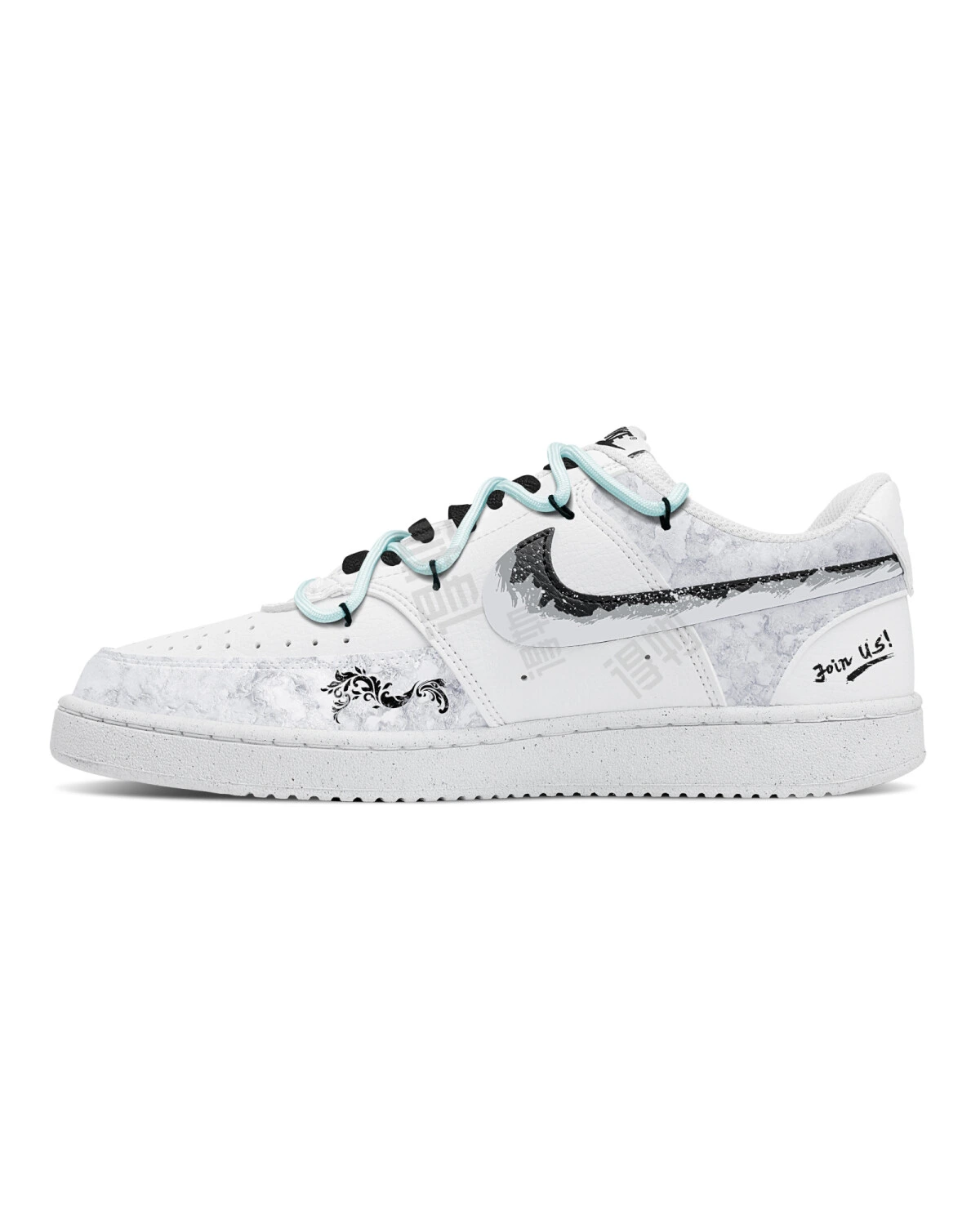 Nike Court Vision 1 Team773 Мужские кеды белые с узором картинка