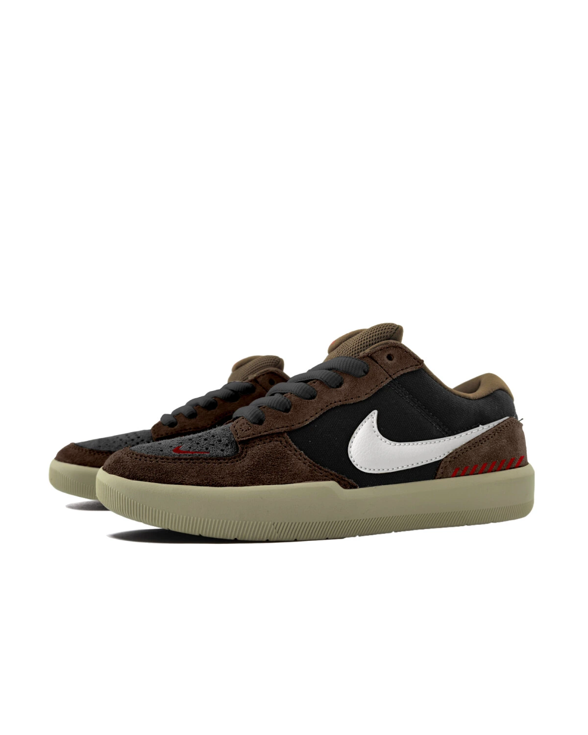 Nike SB Force 58 унисекс кроссовки коричневые из замши и ткани картинка