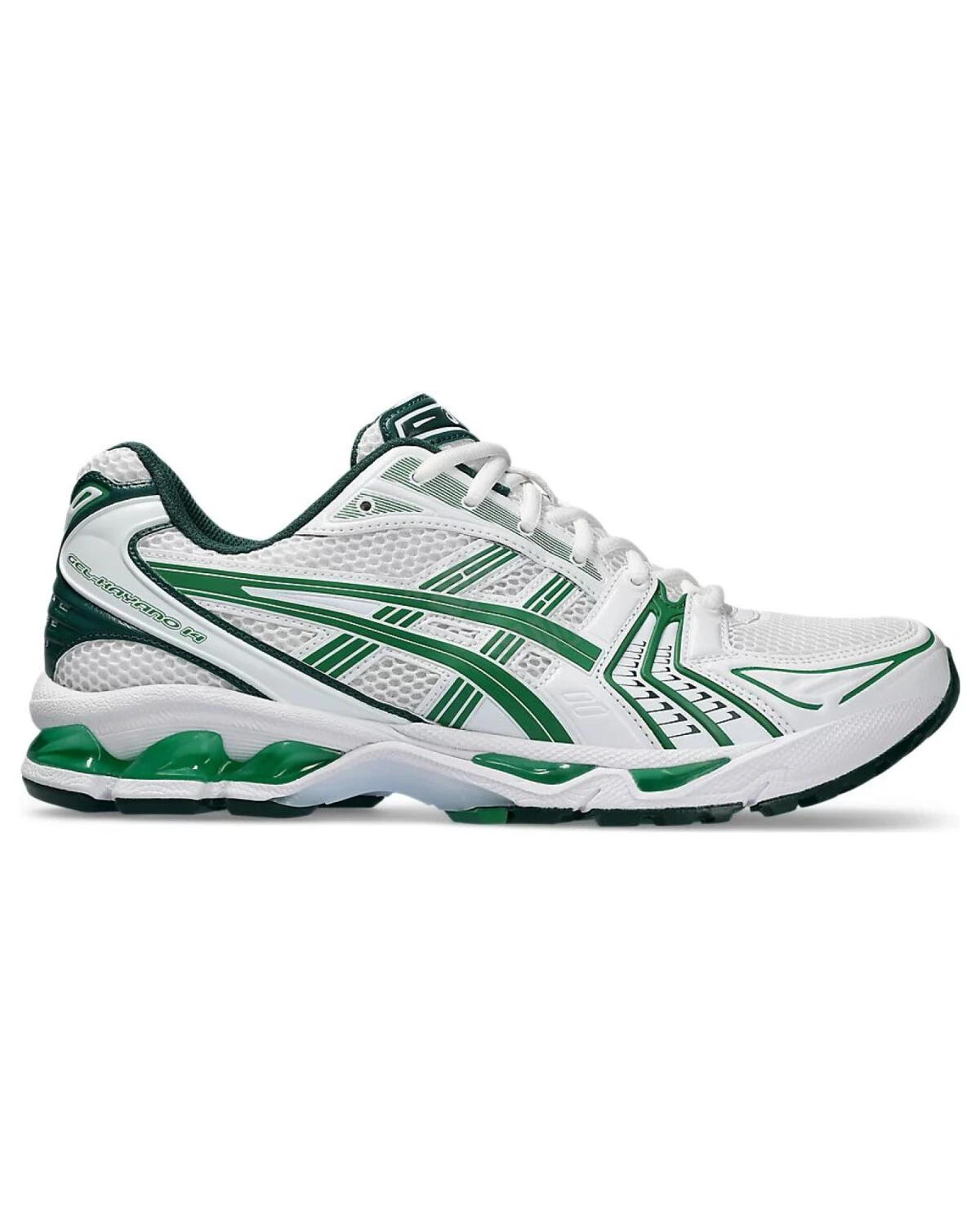 Asics Gel-Kayano 14 женские спортивные кроссовки бело-зелёные картинка