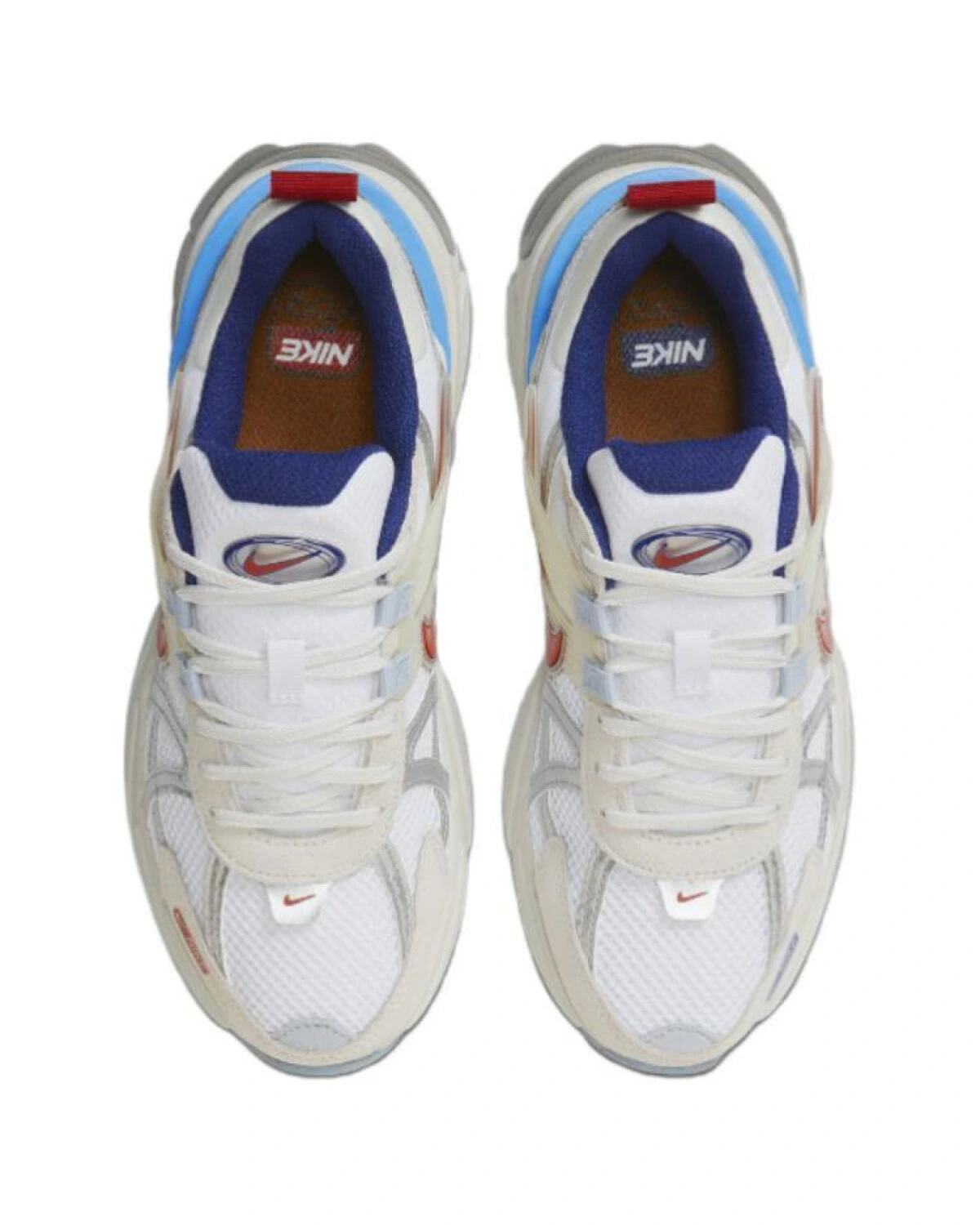 Nike V2K Run унисекс кроссовки белые с серым и красным картинка