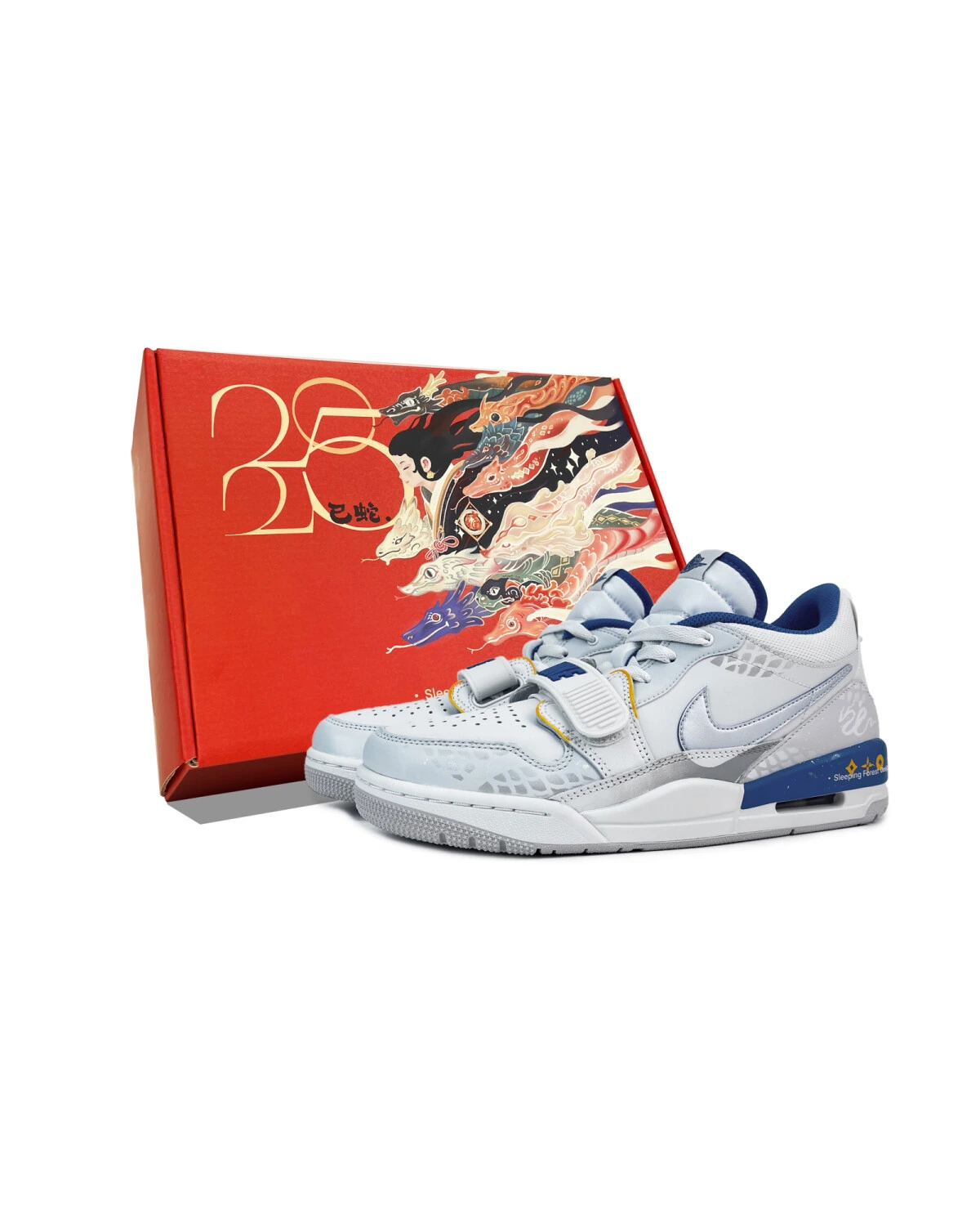 Jordan Legacy 312 мужские кроссовки сине-белые с амортизацией и узором картинка