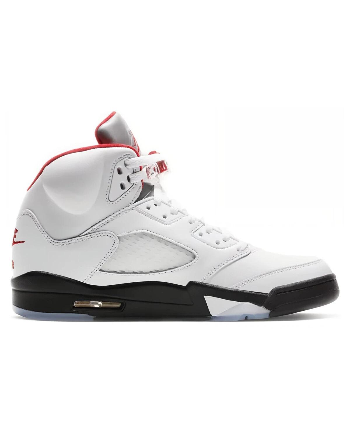 Jordan Air Jordan 5 Vintage унисекс высокие кроссовки белые с красными вставками картинка