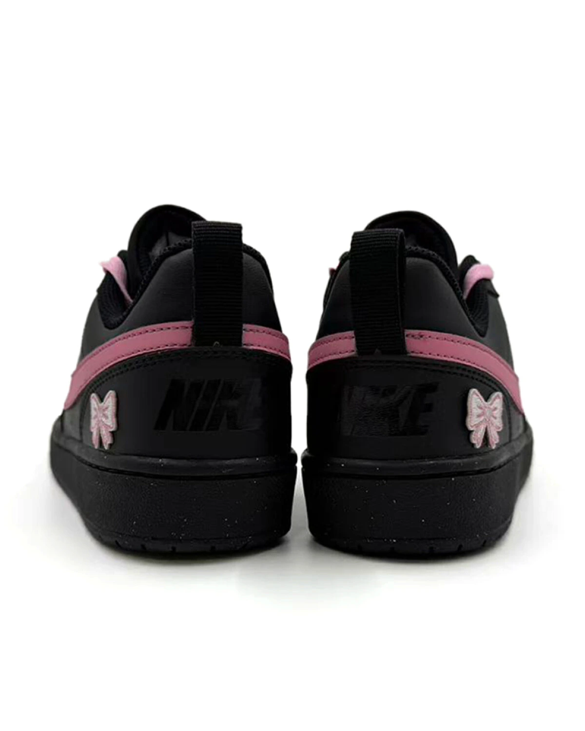 Nike Court Borough детские кроссовки черно-розовые unisex картинка