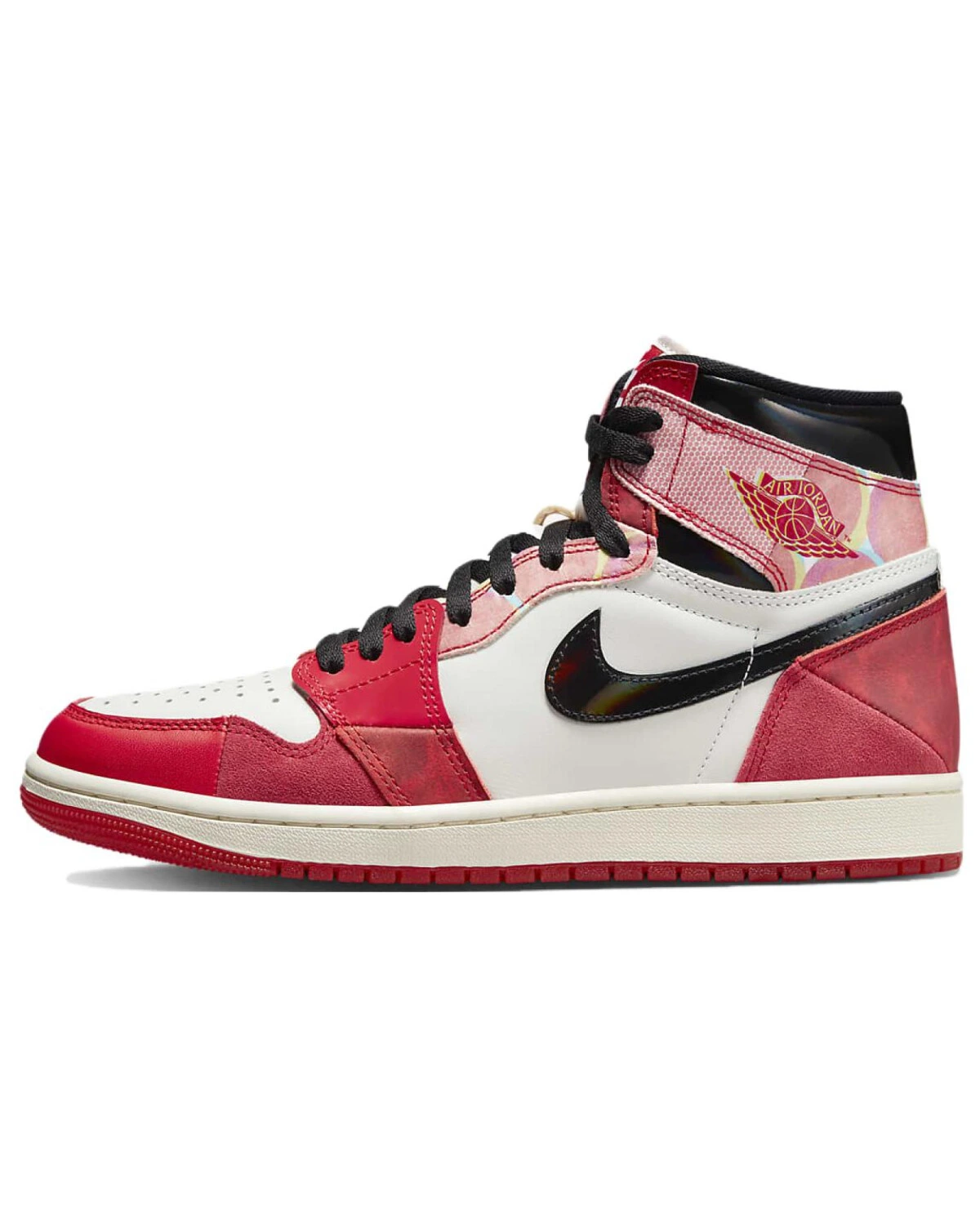 Jordan Air Jordan 1 кроссовки высокие кожаные красно-чёрные картинка