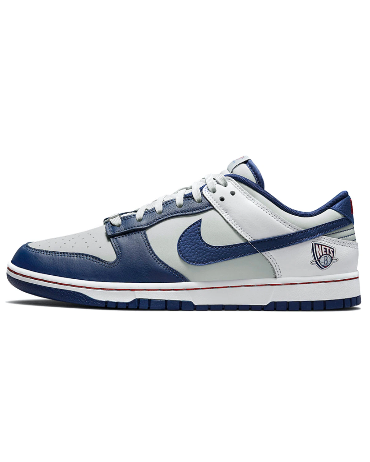 Nike Dunk Low "Brooklyn Nets" мужские кроссовки из искусственной кожи серо-белые-синие картинка