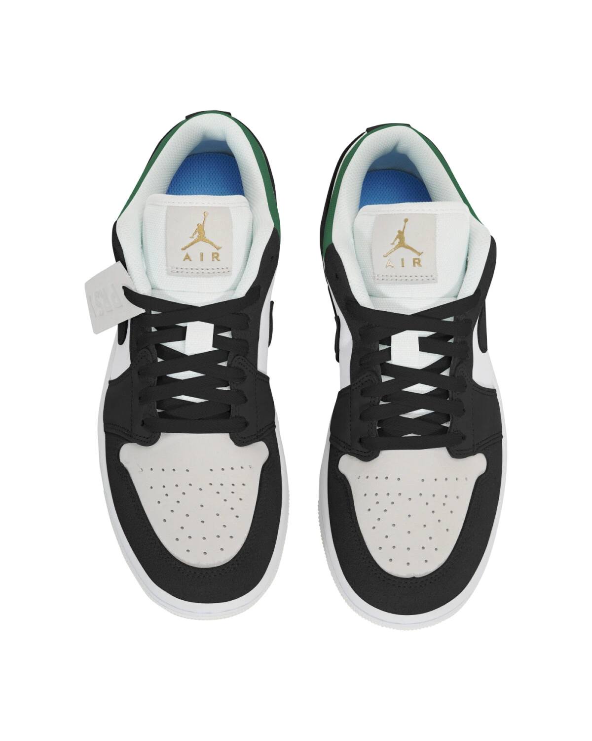 Jordan Air Jordan 1 мужские и женские спортивные кроссовки черно-белые с зеленым ретро картинка