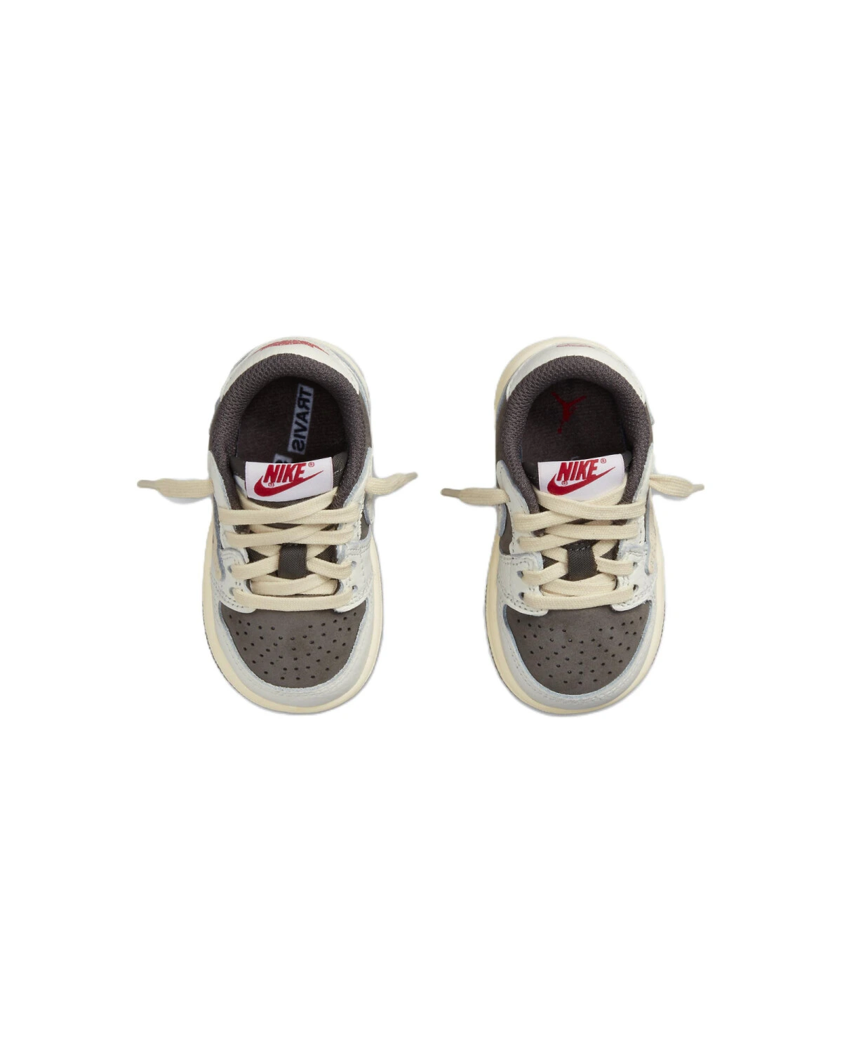 Jordan Air Jordan 1 детские кроссовки бело-коричневые с амортизацией картинка