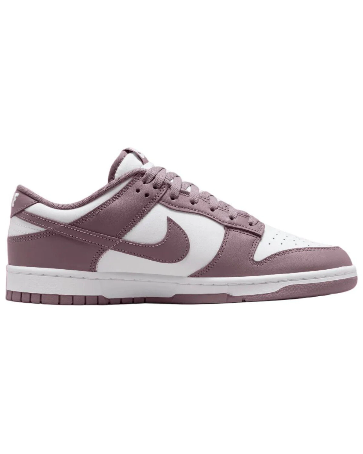 Nike Dunk унисекс кроссовки бело-фиолетовые кожаные картинка