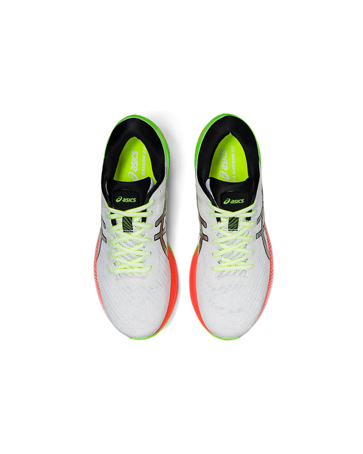 Asics Gel-Kayano 27 мужские кроссовки для бега бело-зеленые картинка