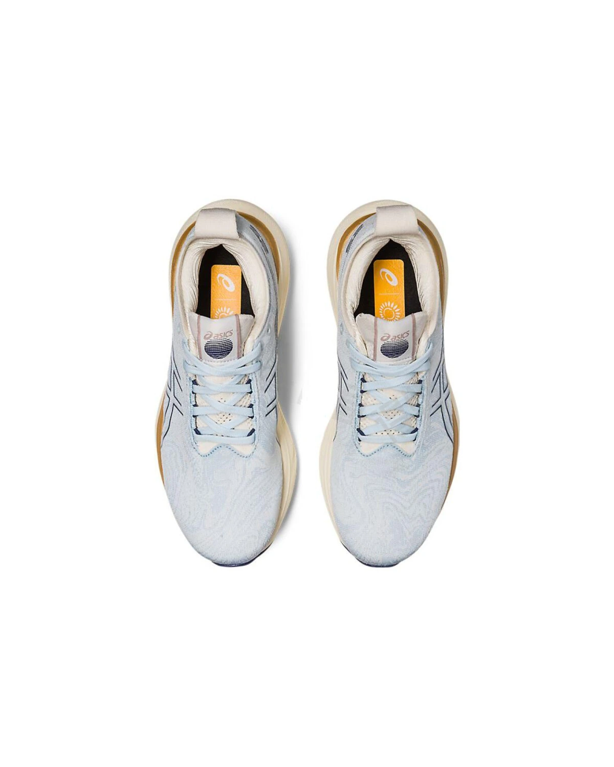 Asics GEL-Nimbus 25 женские спортивные кроссовки мягкие голубо-белые картинка