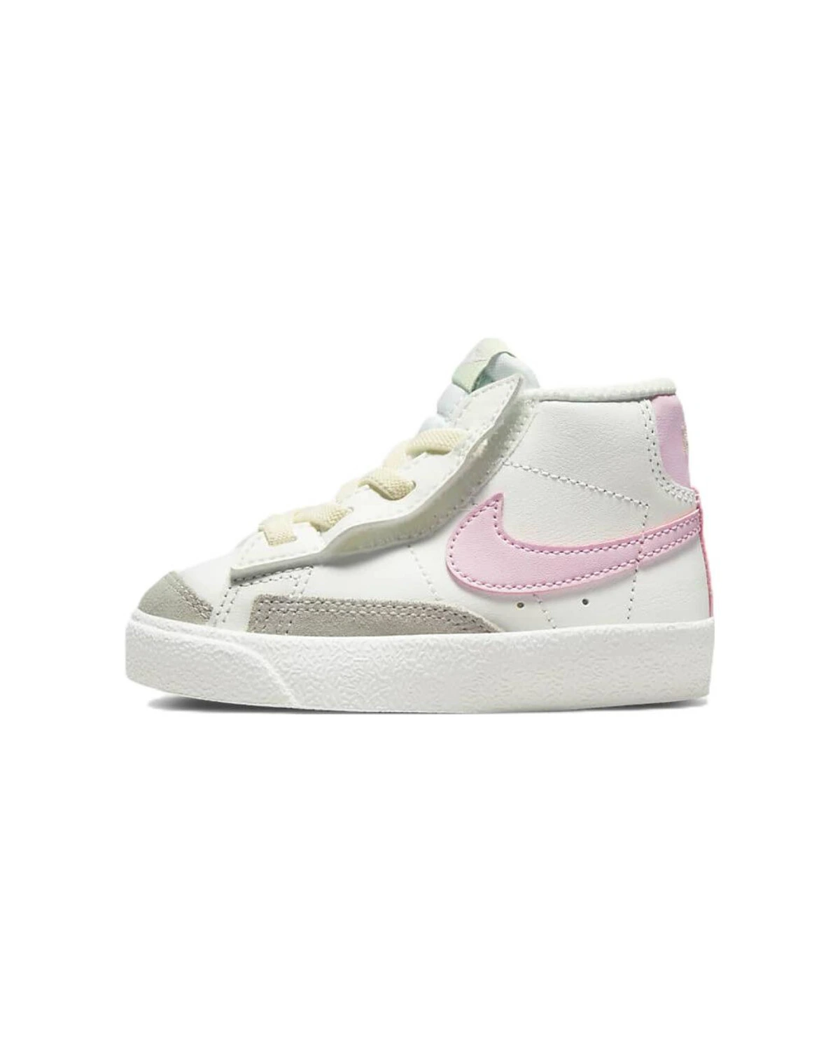 Nike Blazer 77 детские кроссовки средние бело-розовые из искусственной кожи картинка