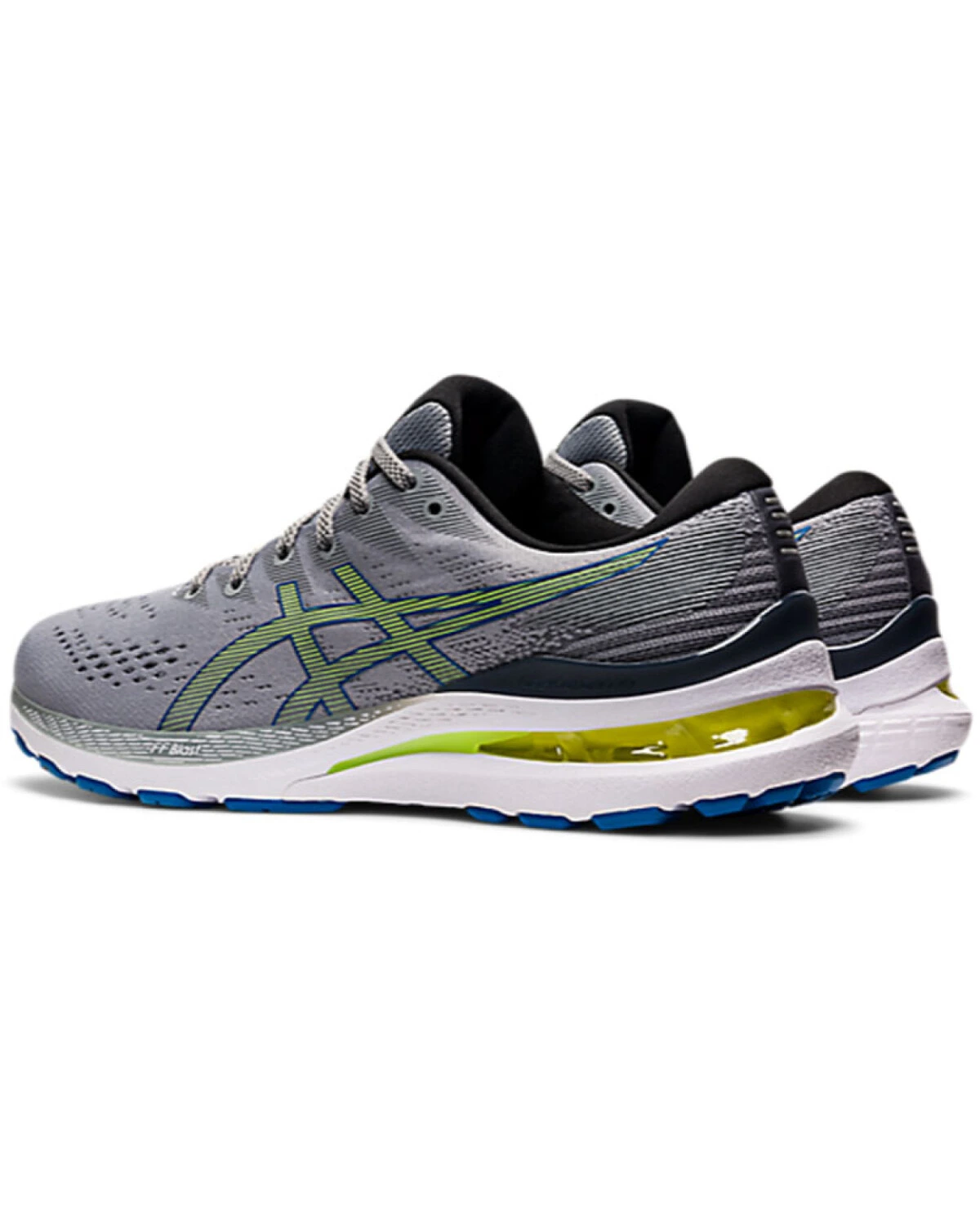Asics Gel-Kayano 28 мужские кроссовки для бега серо-жёлтые картинка