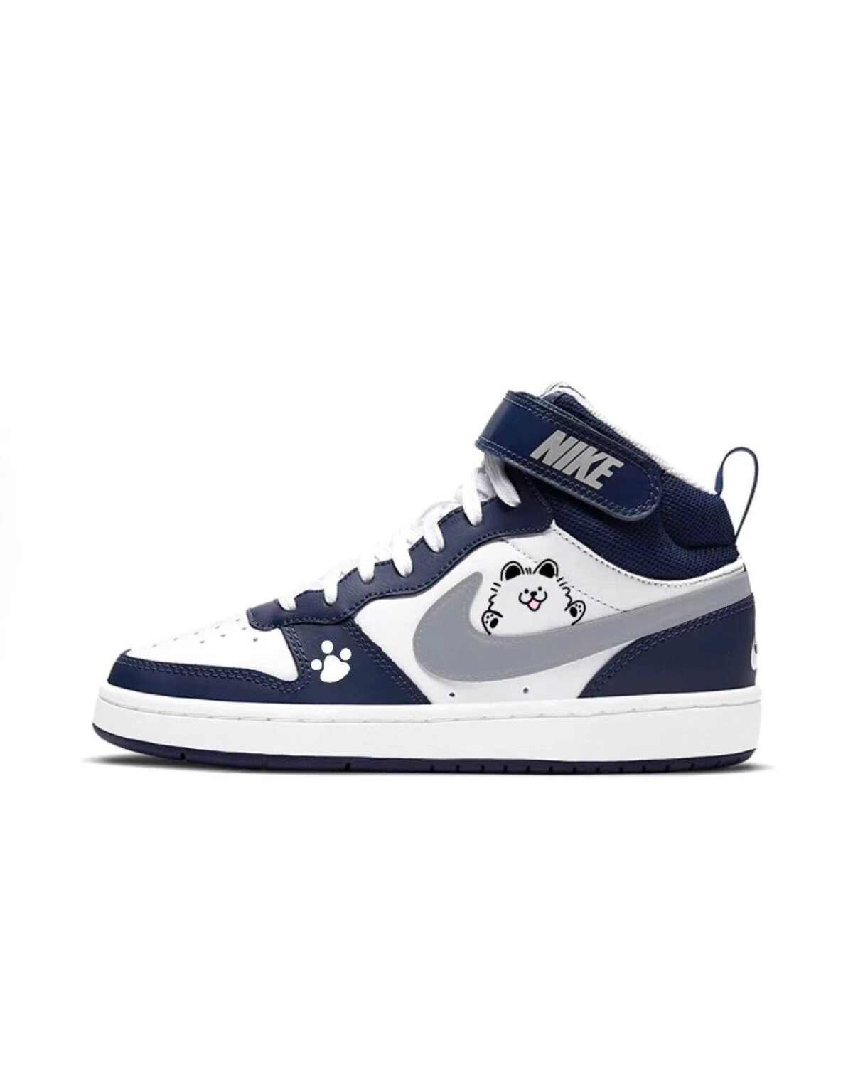 Nike Court Borough детские кроссовки синие высокие картинка
