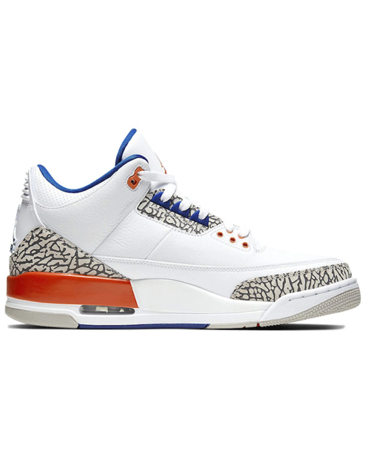 Jordan Air Jordan 3 унисекс кроссовки высокие белые с сине-оранжевыми деталями картинка