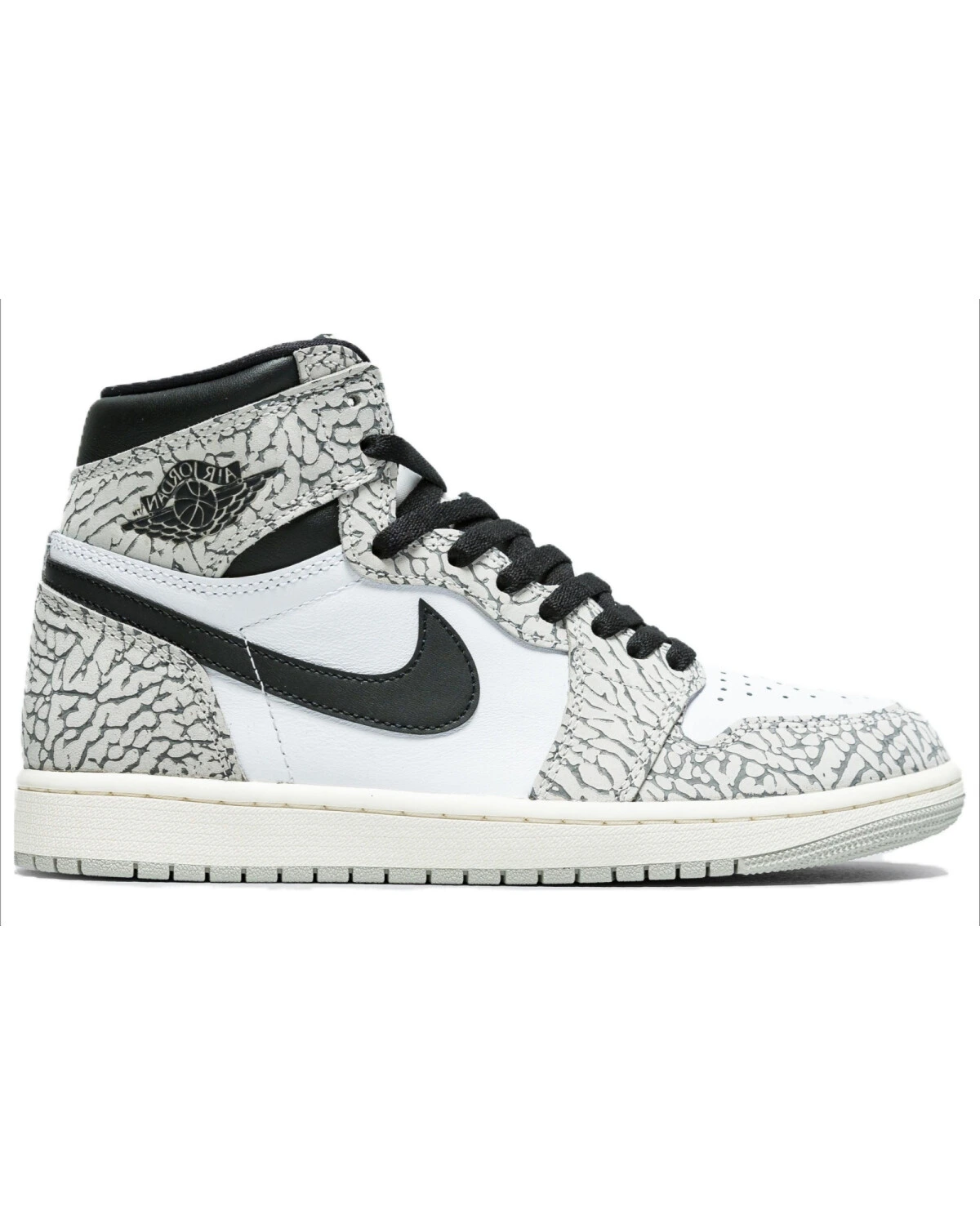 Jordan Air Jordan 1 детские кроссовки высокие кожаные серо-черные картинка