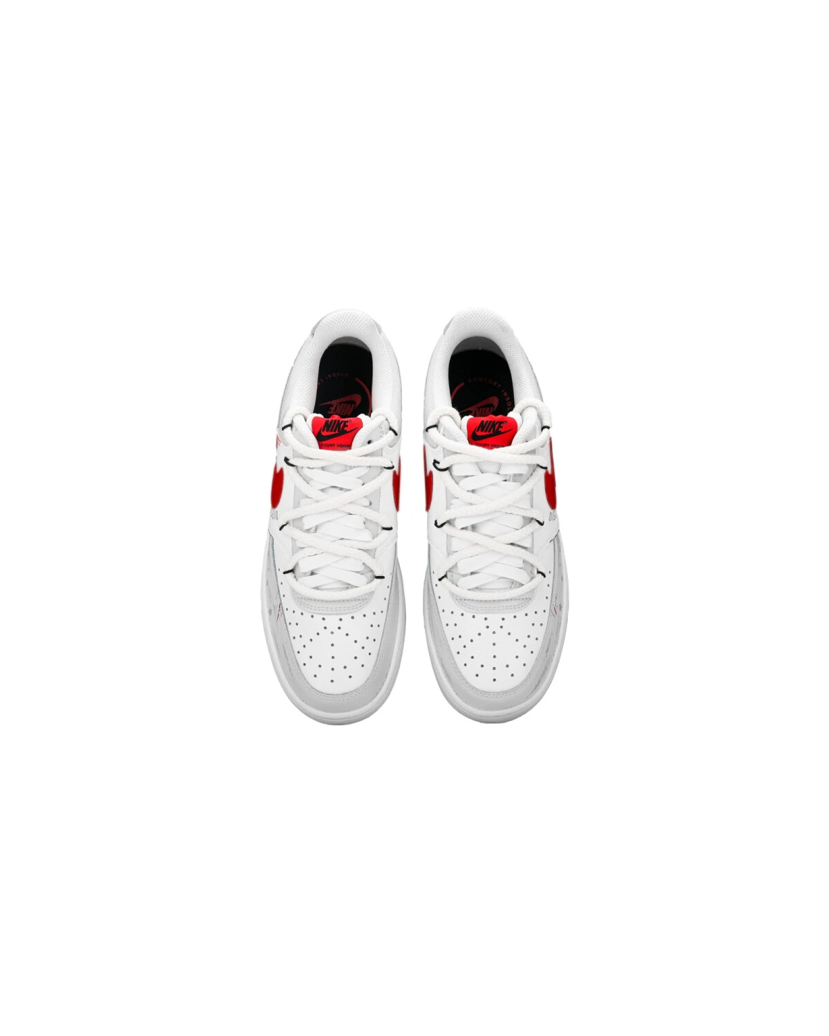 Nike Court Vision 1 мужские кроссовки красно-белые с графическим принтом картинка