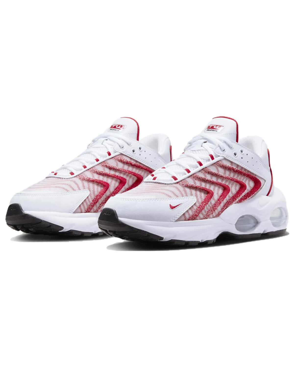 Nike Air Max TW unisex кроссовки красно-белые с сетчатым верхом и Air Max картинка
