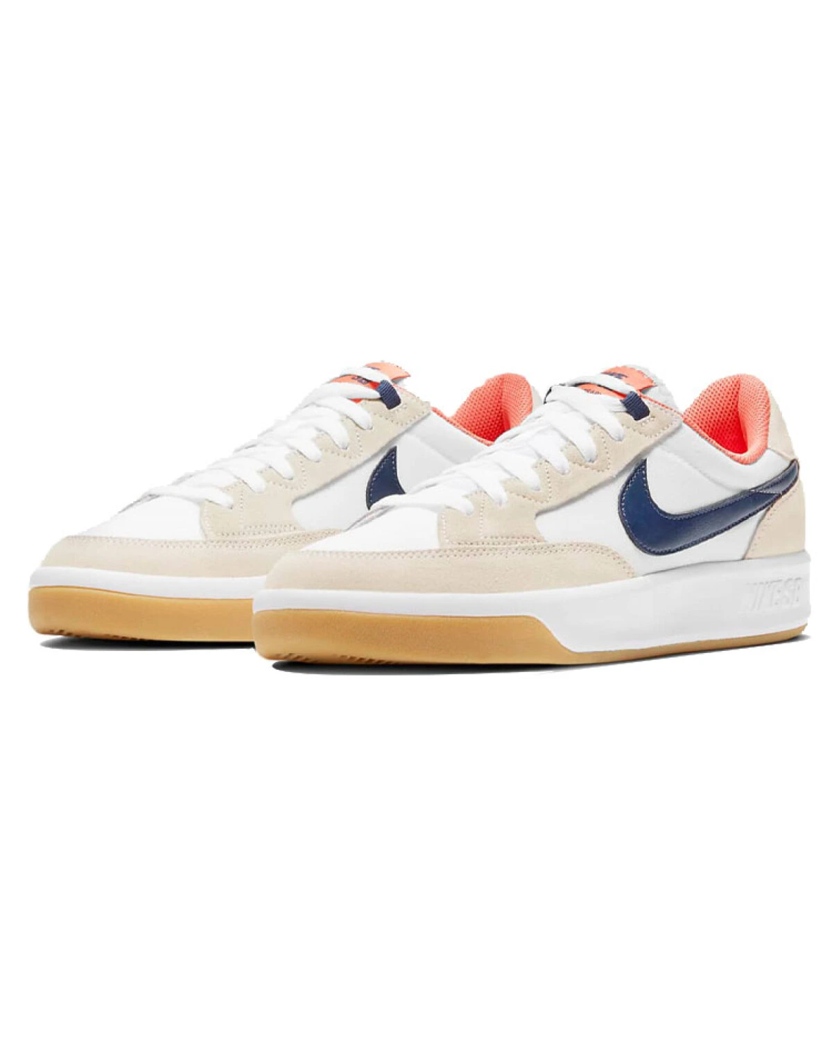 Nike SB Adversary унисекс кроссовки белые с бежевыми вставками картинка