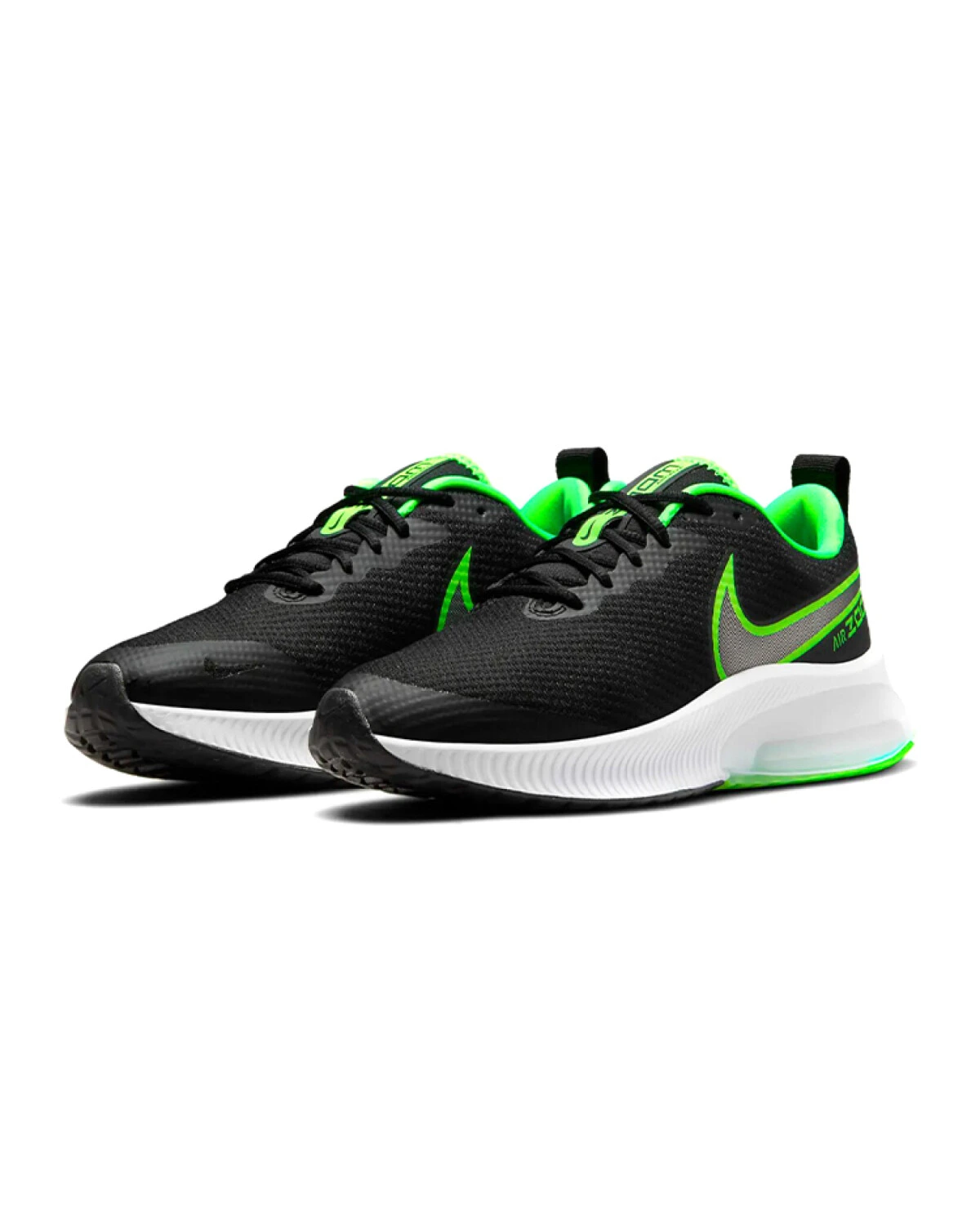 Nike Air Zoom Arcadia детские кроссовки для бега черно-зеленые картинка