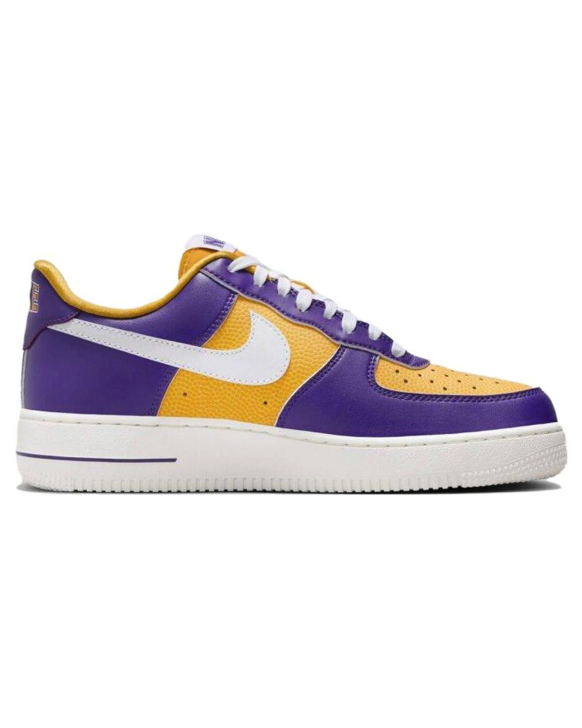 Nike Air Force 1 женские кроссовки кожаные фиолетово-желтые картинка