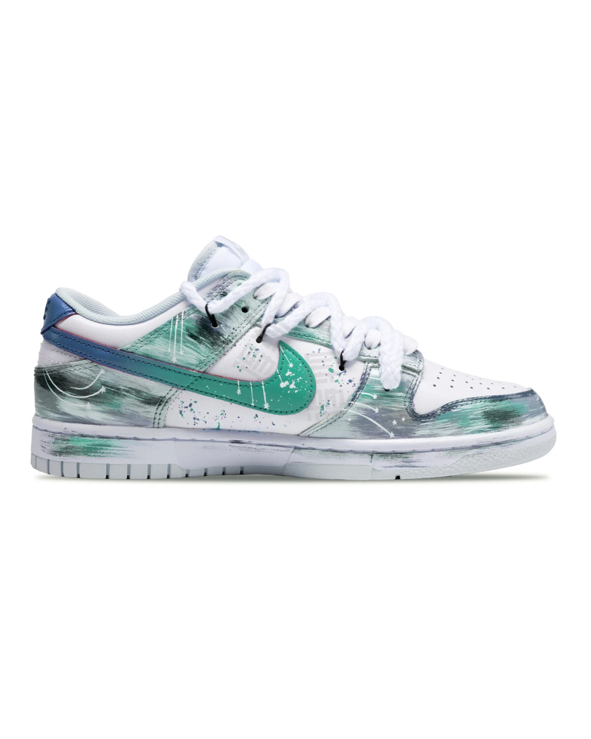 Nike Dunk мужские и женские кроссовки бело-зелёные противоскользящие картинка