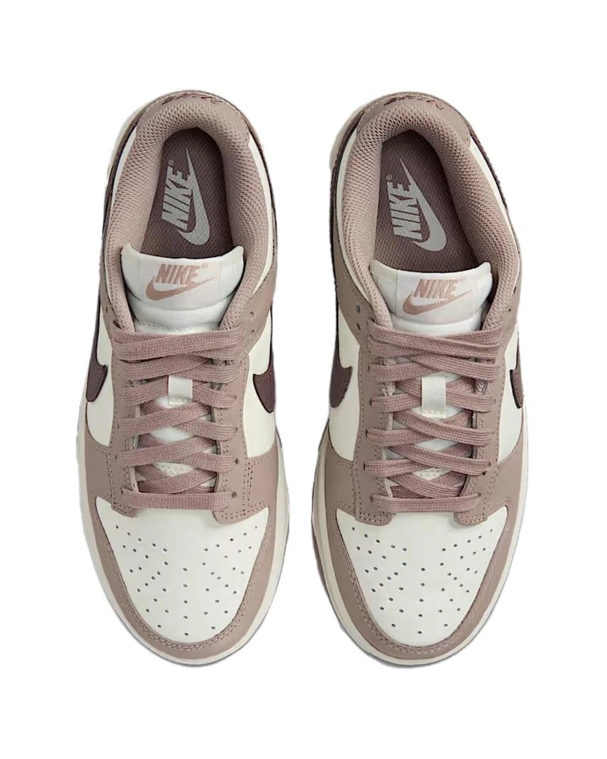 Nike Dunk женские кроссовки бежево-коричневые кожаные картинка