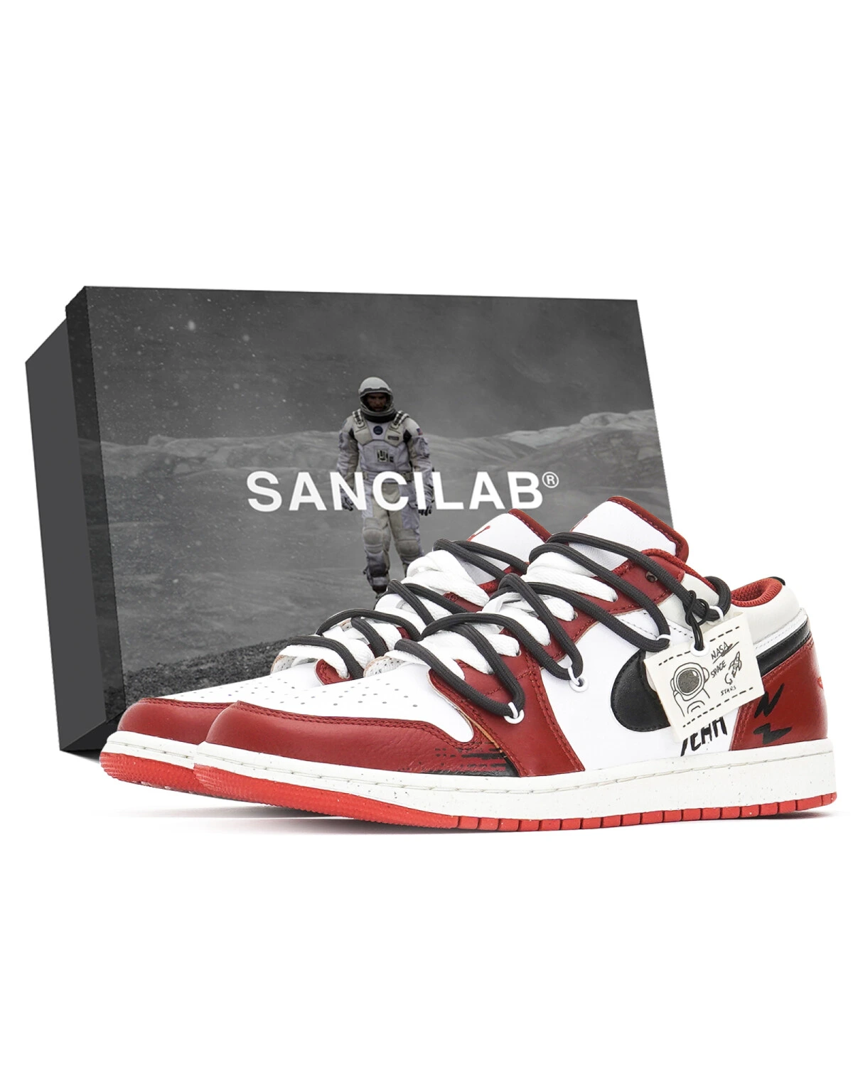 Jordan Air Jordan 1 мужские кроссовки бело-красные картинка