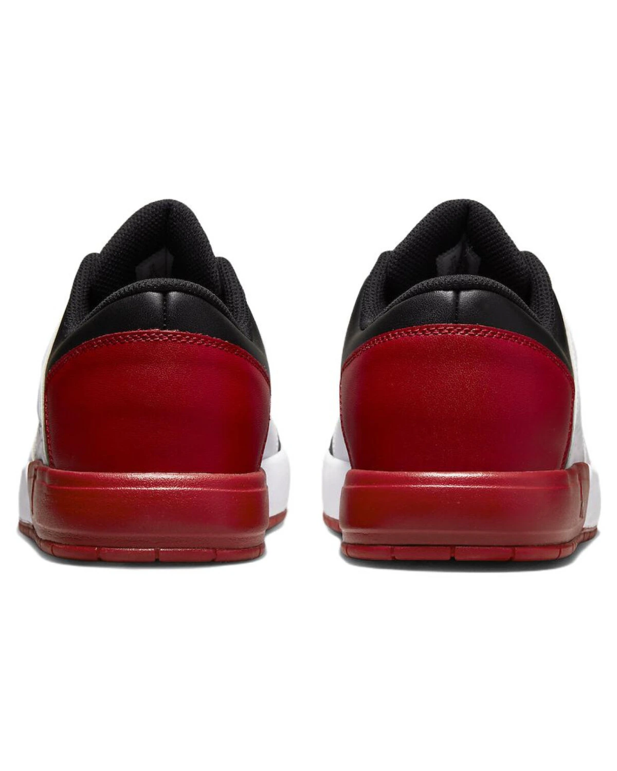 Jordan Nu Retro 1 унисекс кроссовки чёрно-белые с красными акцентами картинка