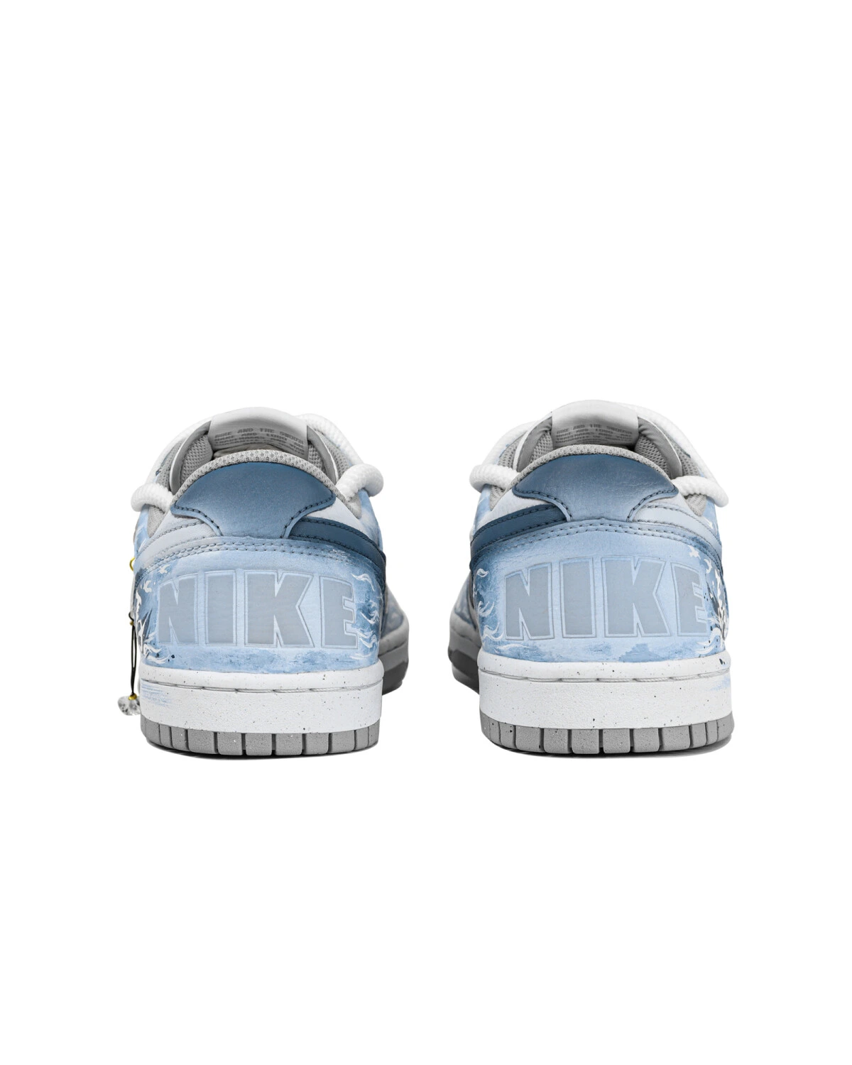 Nike Big Low мужские кеды сине-белые с ручной росписью картинка